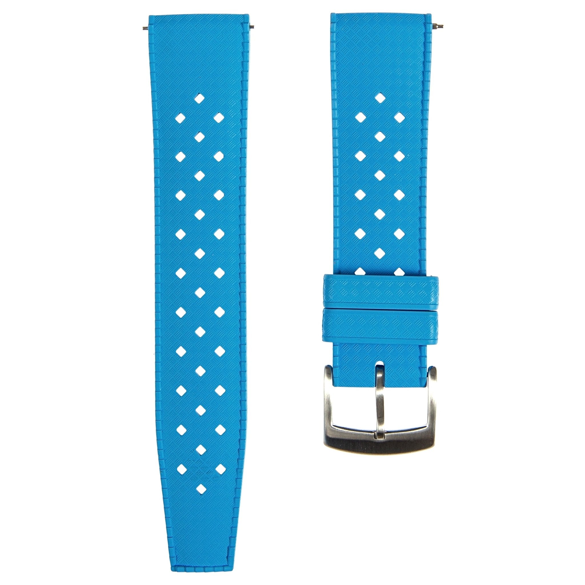 Calypso Tropical Style FKM Rubber Strap- Quick-Release-Compatible with Omega x Swatch - Turquoise (2422) -Strapseeker