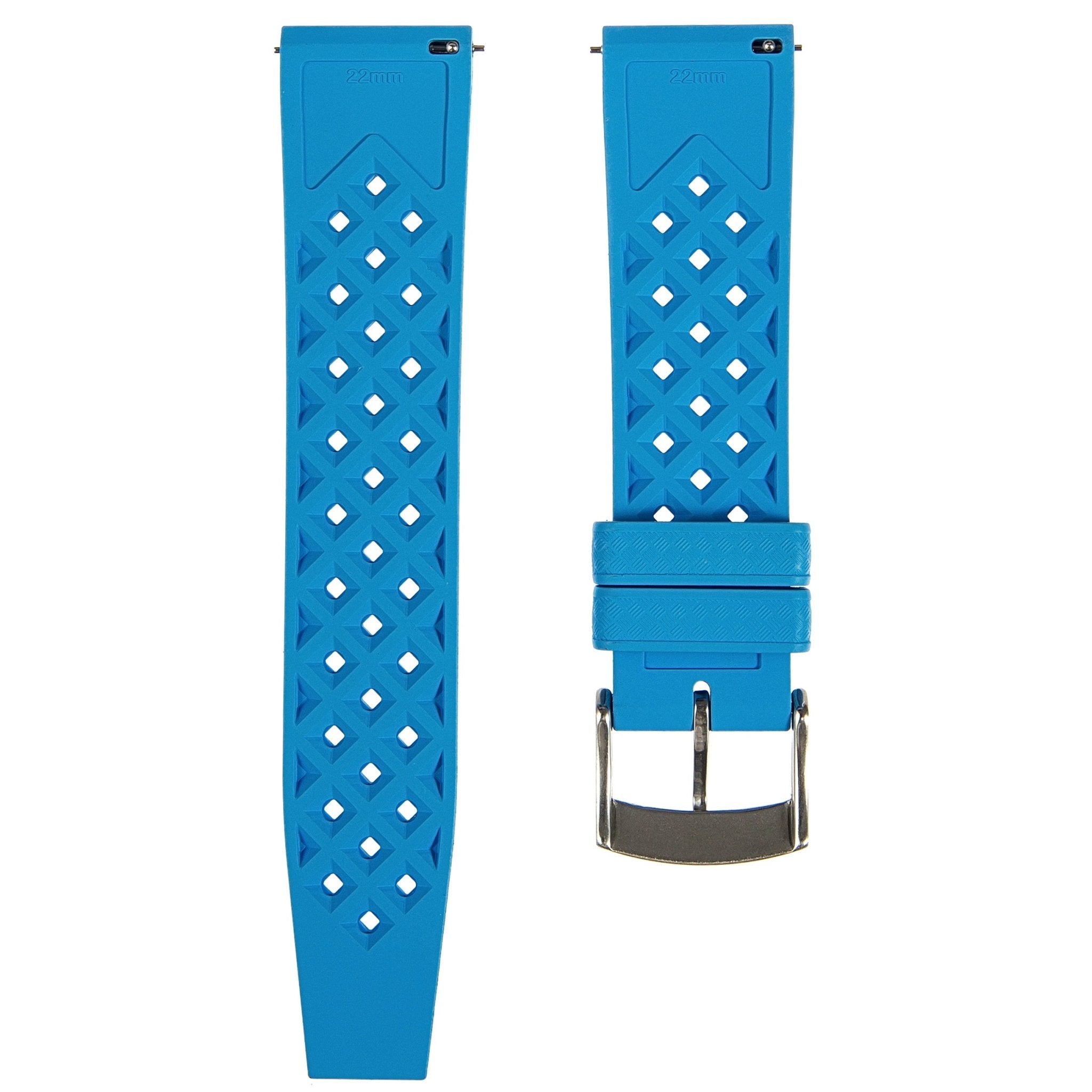 Calypso Tropical Style FKM Rubber Strap - Quick-Release - Turquoise (2422) -Strapseeker