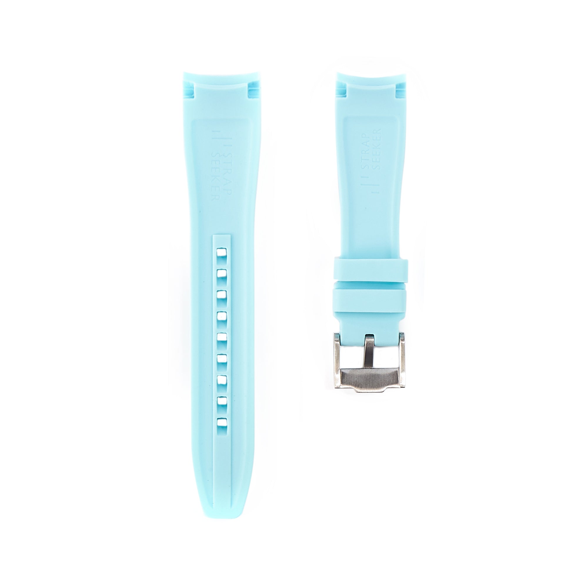 Curved End Soft Silicone Strap - Compatible with Casio Duro – Sea Blue (2418) -StrapSeeker