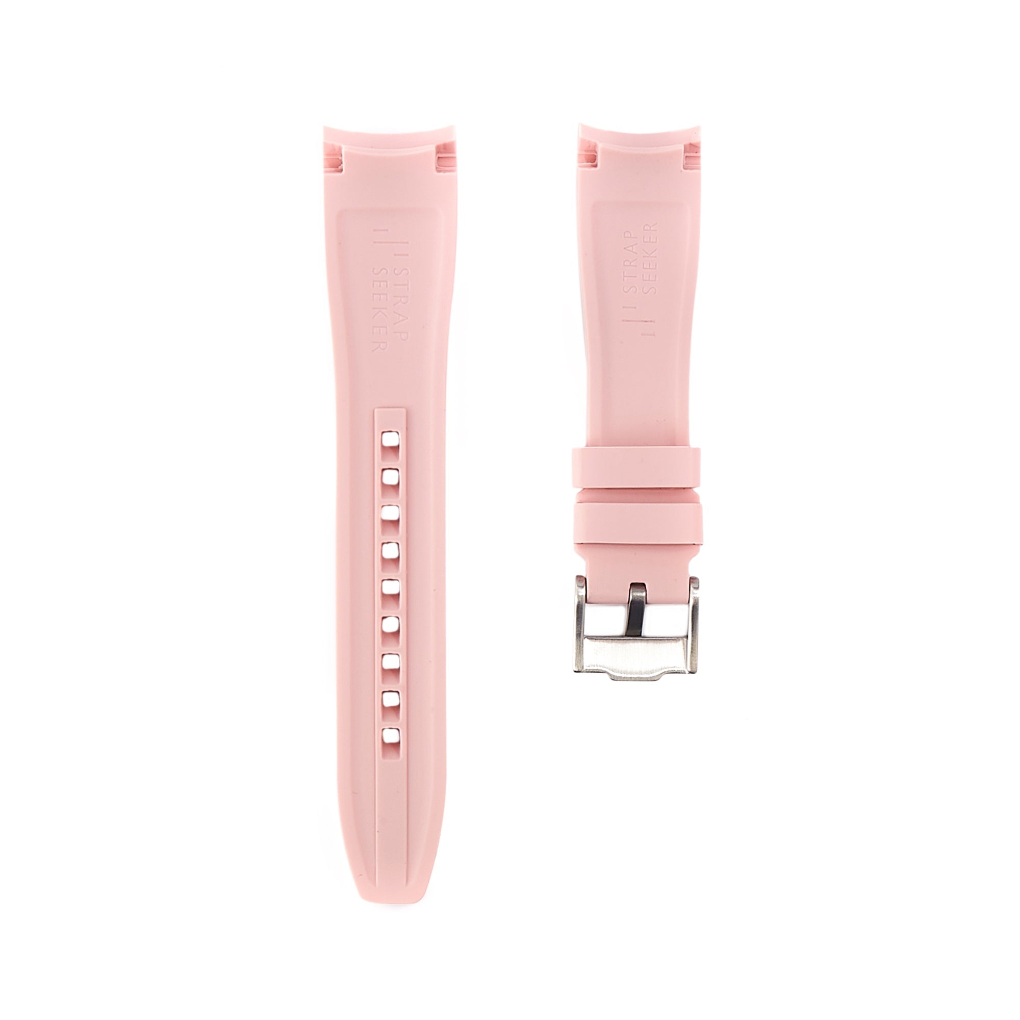 Curved End Soft Silicone Strap - Compatible with Oris Divers Sixty Five – Light Pink (2418) -StrapSeeker