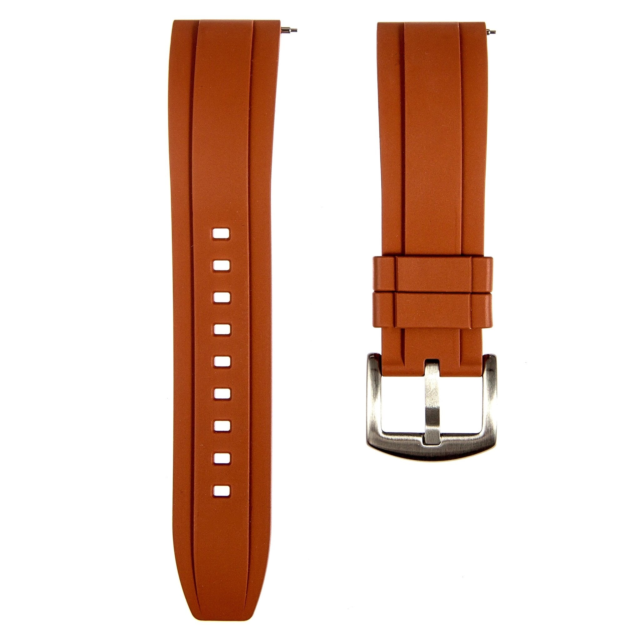 Elevated FKM Rubber Strap - Quick-Release – Brown (2414) -StrapSeeker