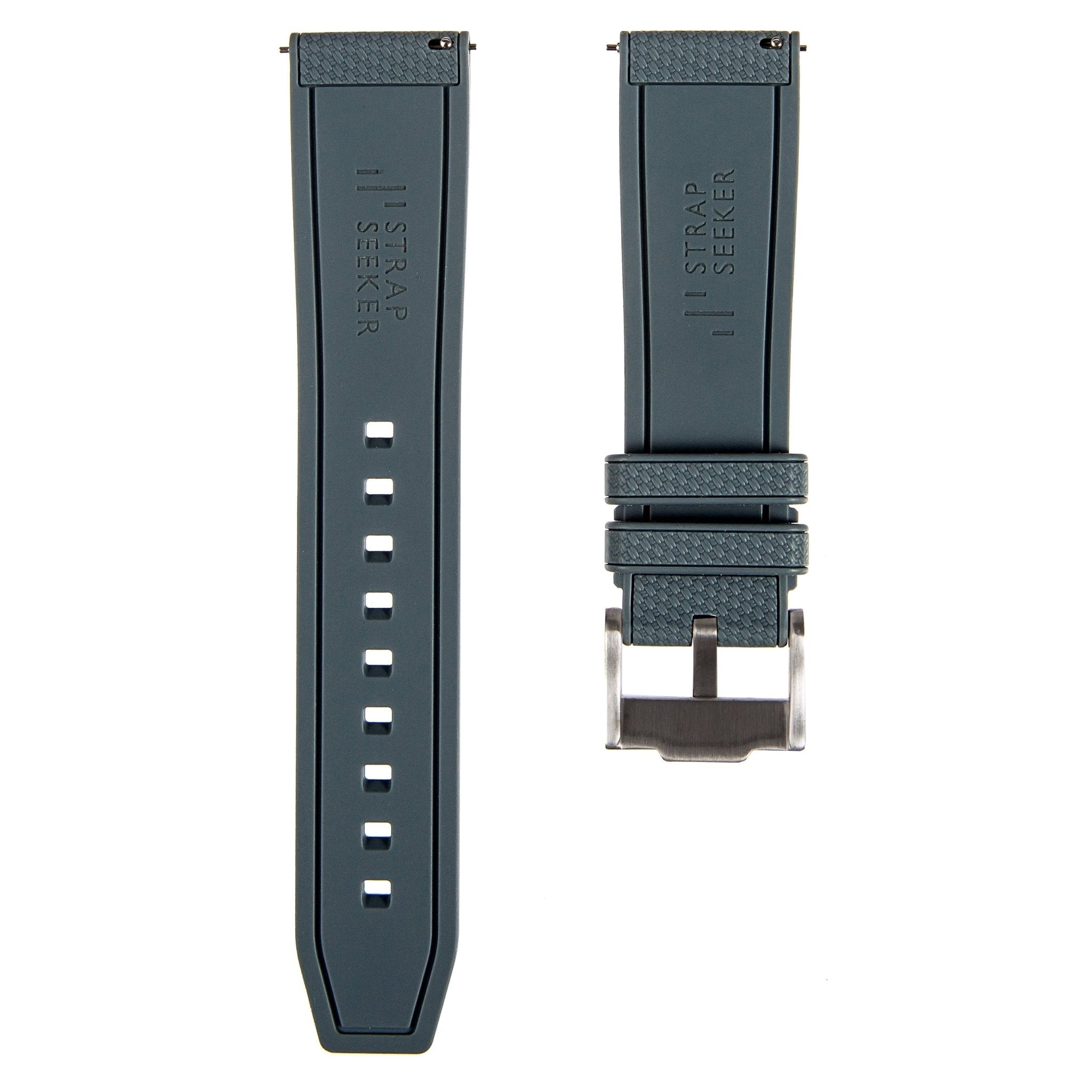 Flexweave Premium SIlicone Rubber Strap - Quick-Release - Compatible with Omega Moonwatch – Grey (2423) -Strapseeker