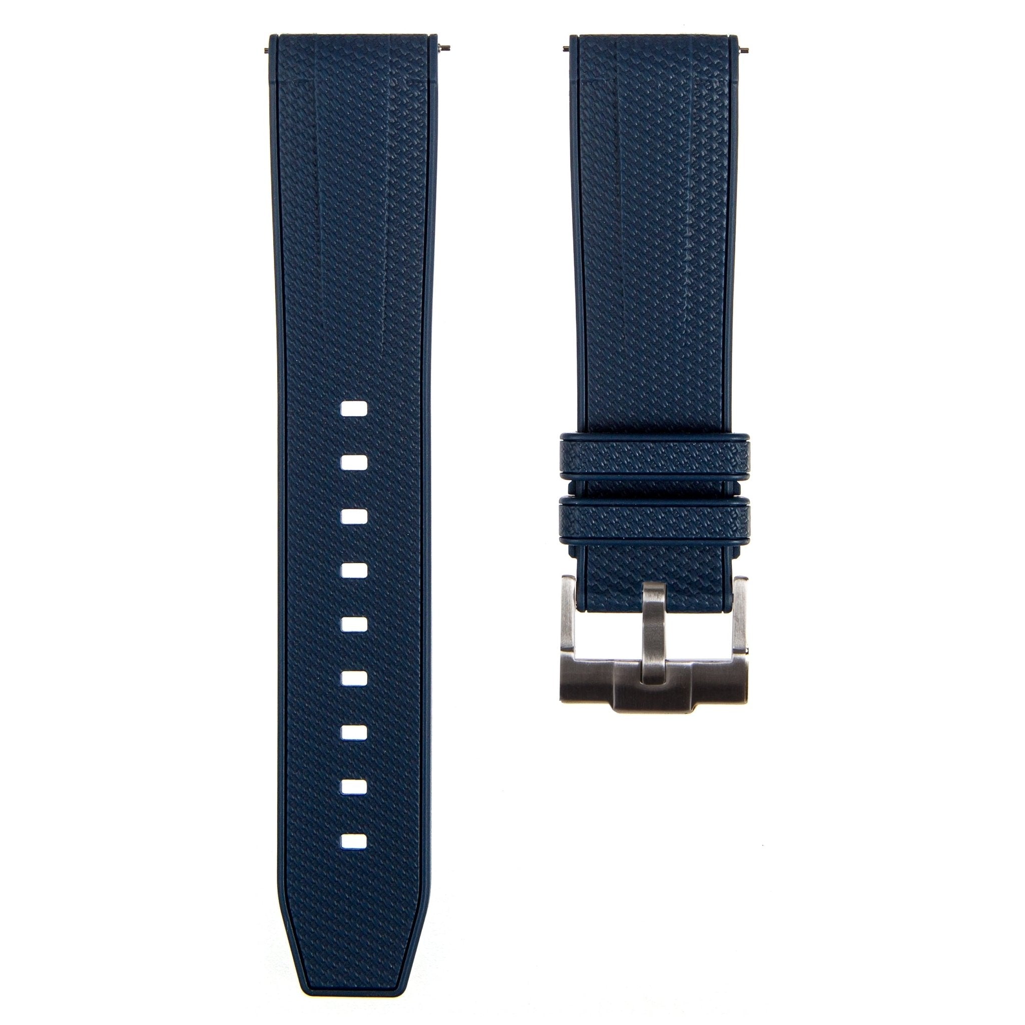 Flexweave Premium SIlicone Rubber Strap - Quick-Release - Compatible with Omega Moonwatch – Navy (2423) -Strapseeker