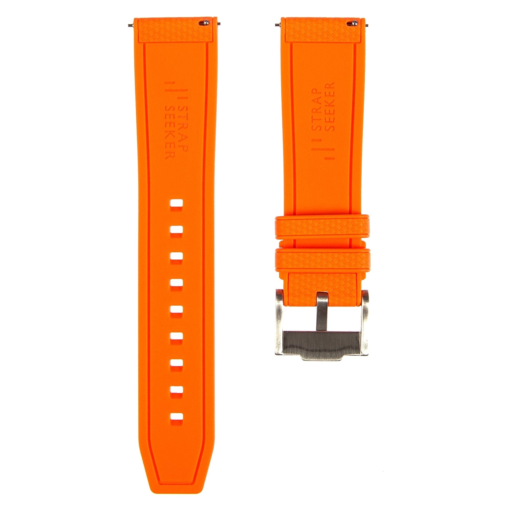 Flexweave Premium SIlicone Rubber Strap - Quick-Release – Orange (2423) -Strapseeker