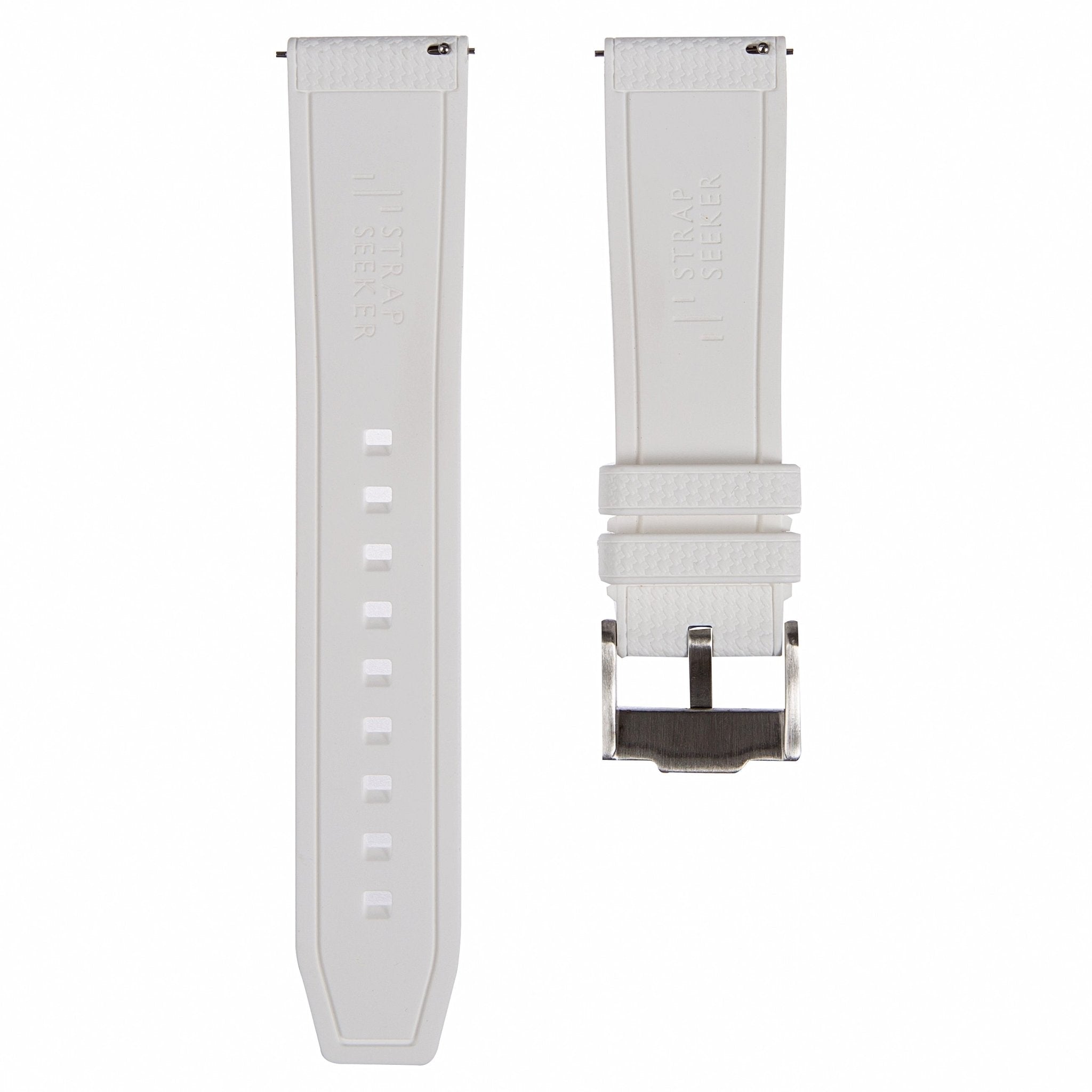 Flexweave Premium SIlicone Rubber Strap - Quick-Release – White (2423) -Strapseeker