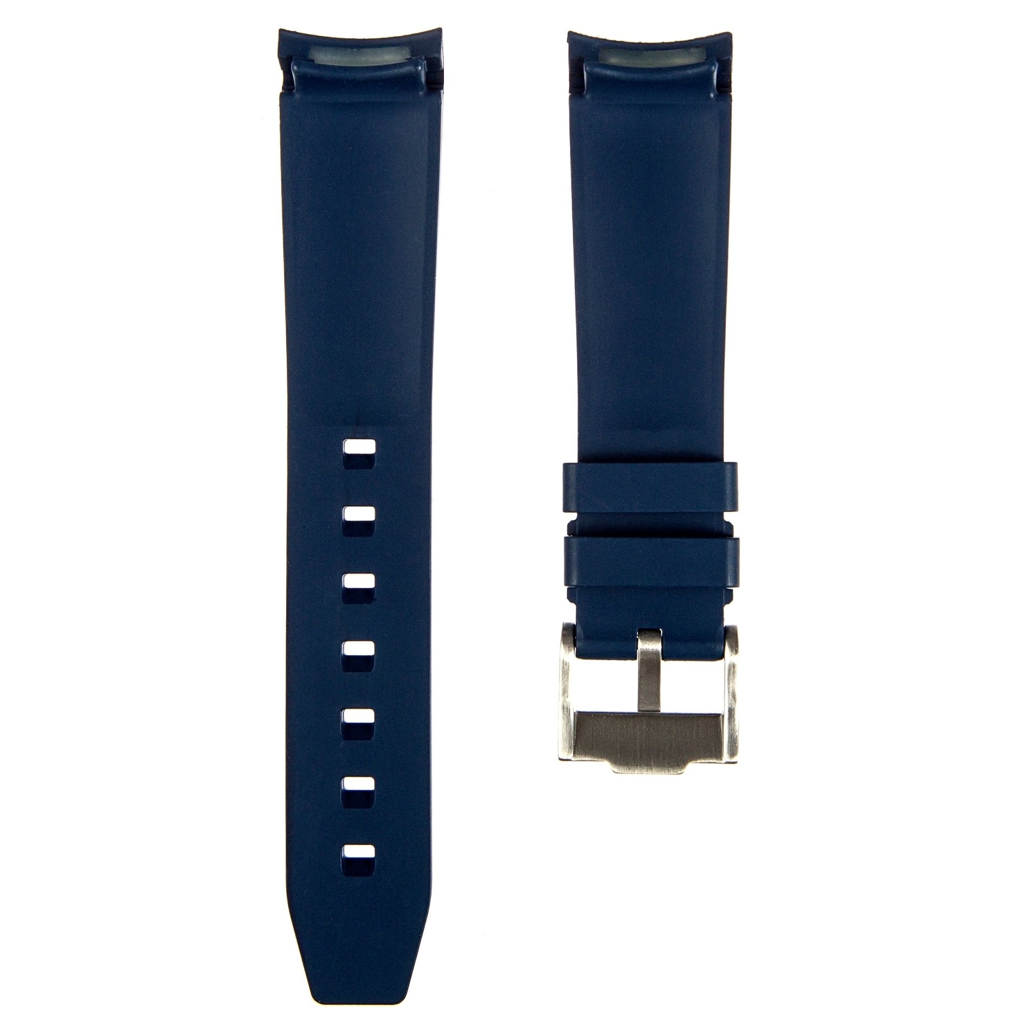 Forge Curved End FKM Rubber Strap – Navy (2421) -Strapseeker