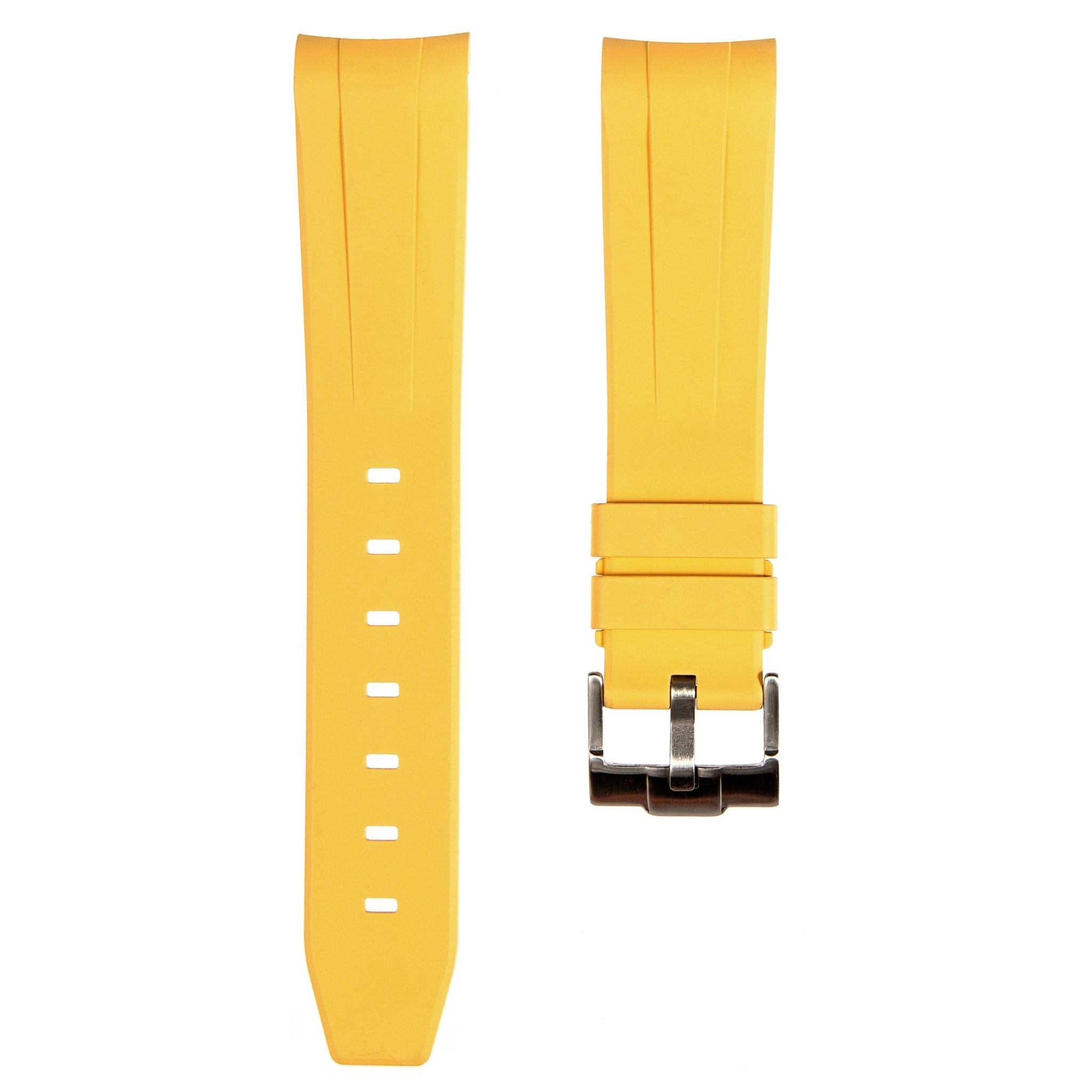 Forge Curved End FKM Rubber Strap – Pale Yellow (2421) -Strapseeker
