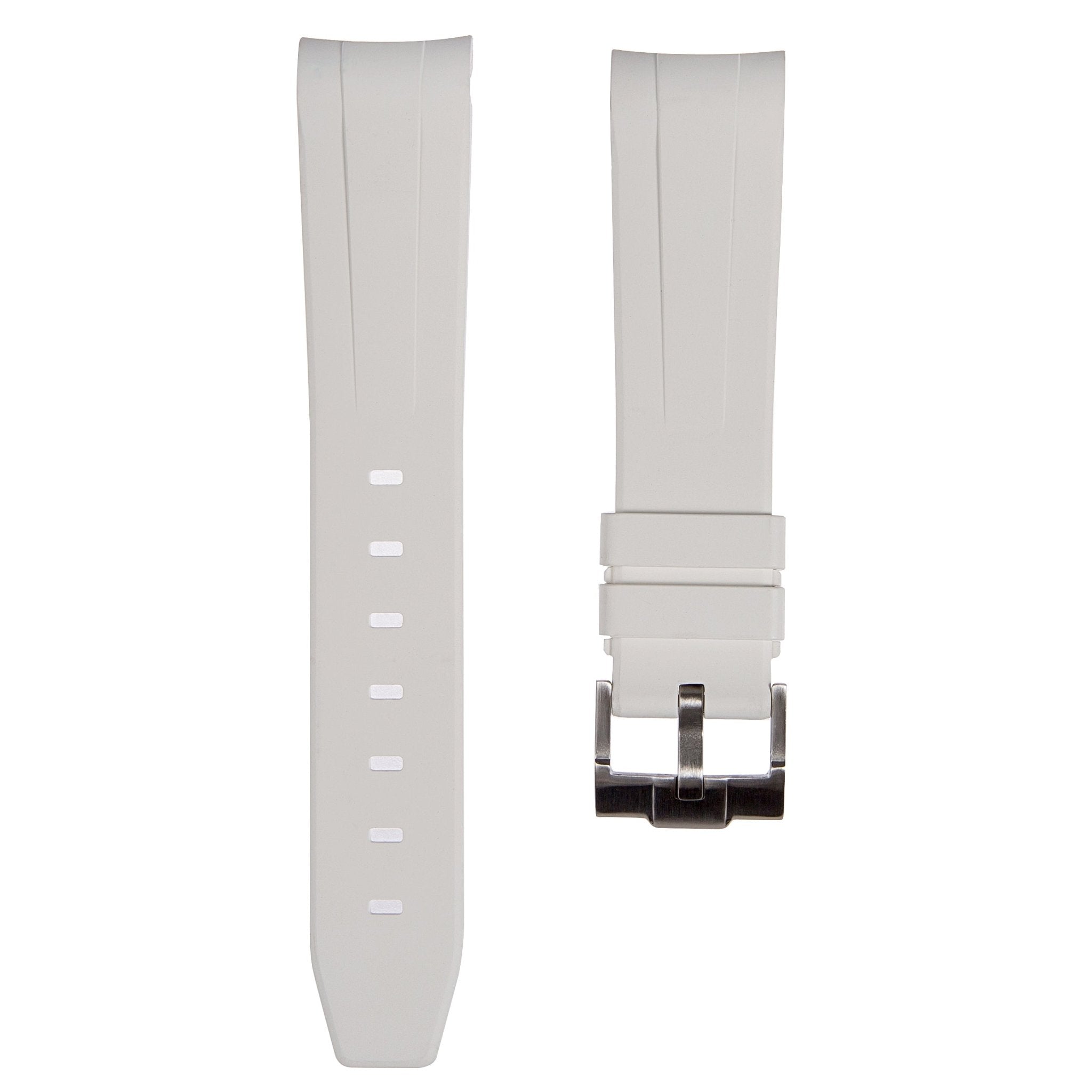 Forge Curved End FKM Rubber Strap – White (2421) -Strapseeker
