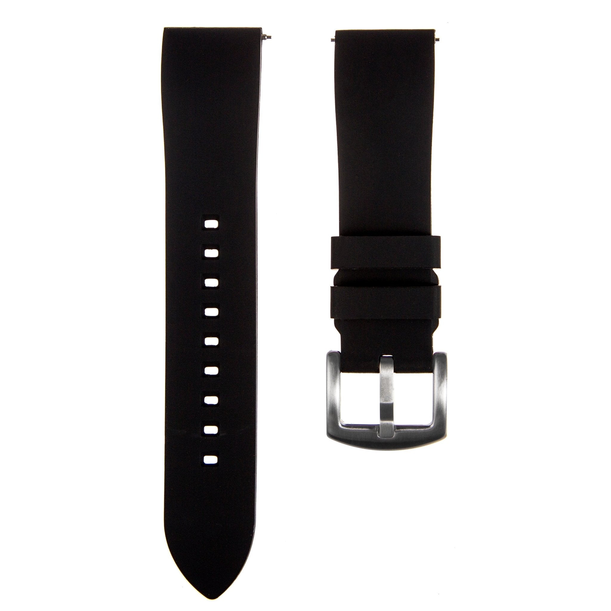 Fort Soft Silicone Rubber Strap - Quick-Release - Black (2426 | HTS) -StrapSeeker