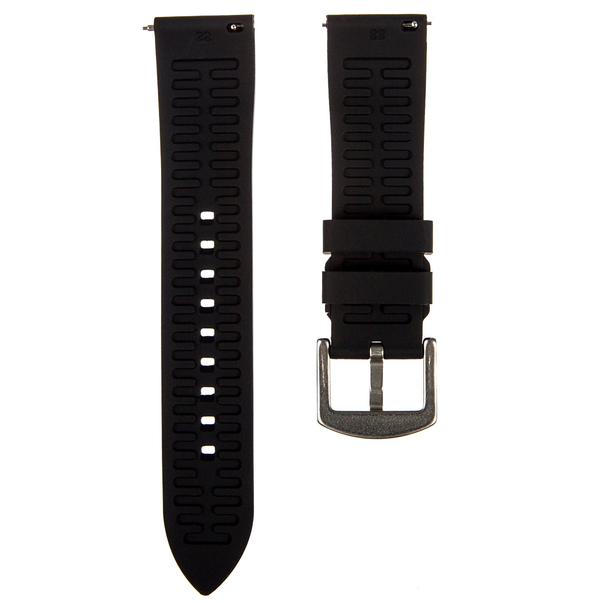 Fort Soft Silicone Rubber Strap - Quick-Release - Black (2426 | HTS) -StrapSeeker