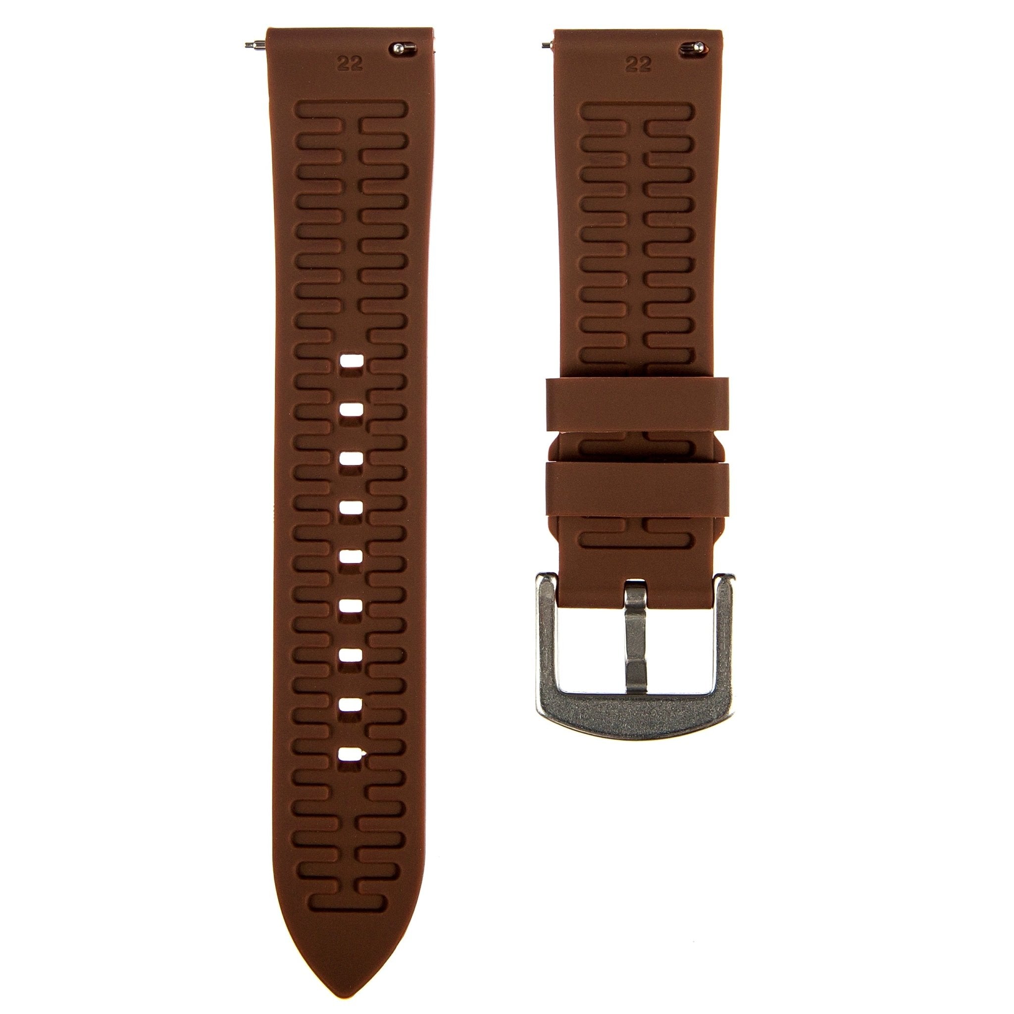Fort Soft Silicone Rubber Strap - Quick-Release - Brown (2426 | HTS) -StrapSeeker