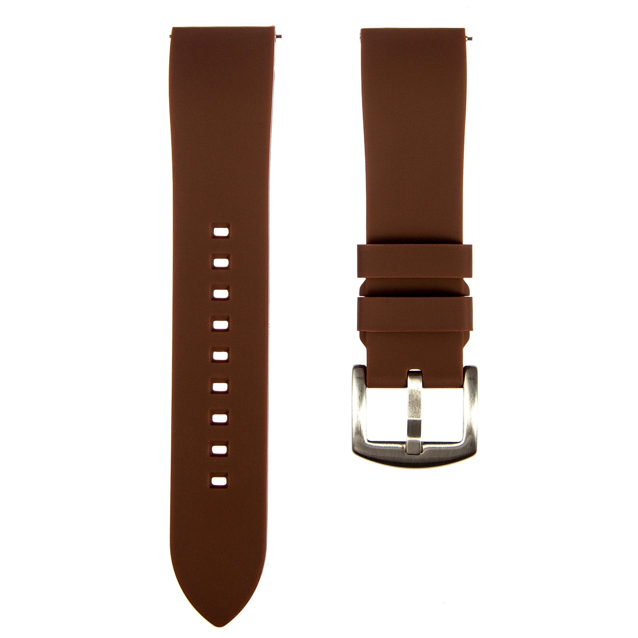Fort Soft Silicone Rubber Strap - Quick-Release - Brown (2426 | HTS) -StrapSeeker