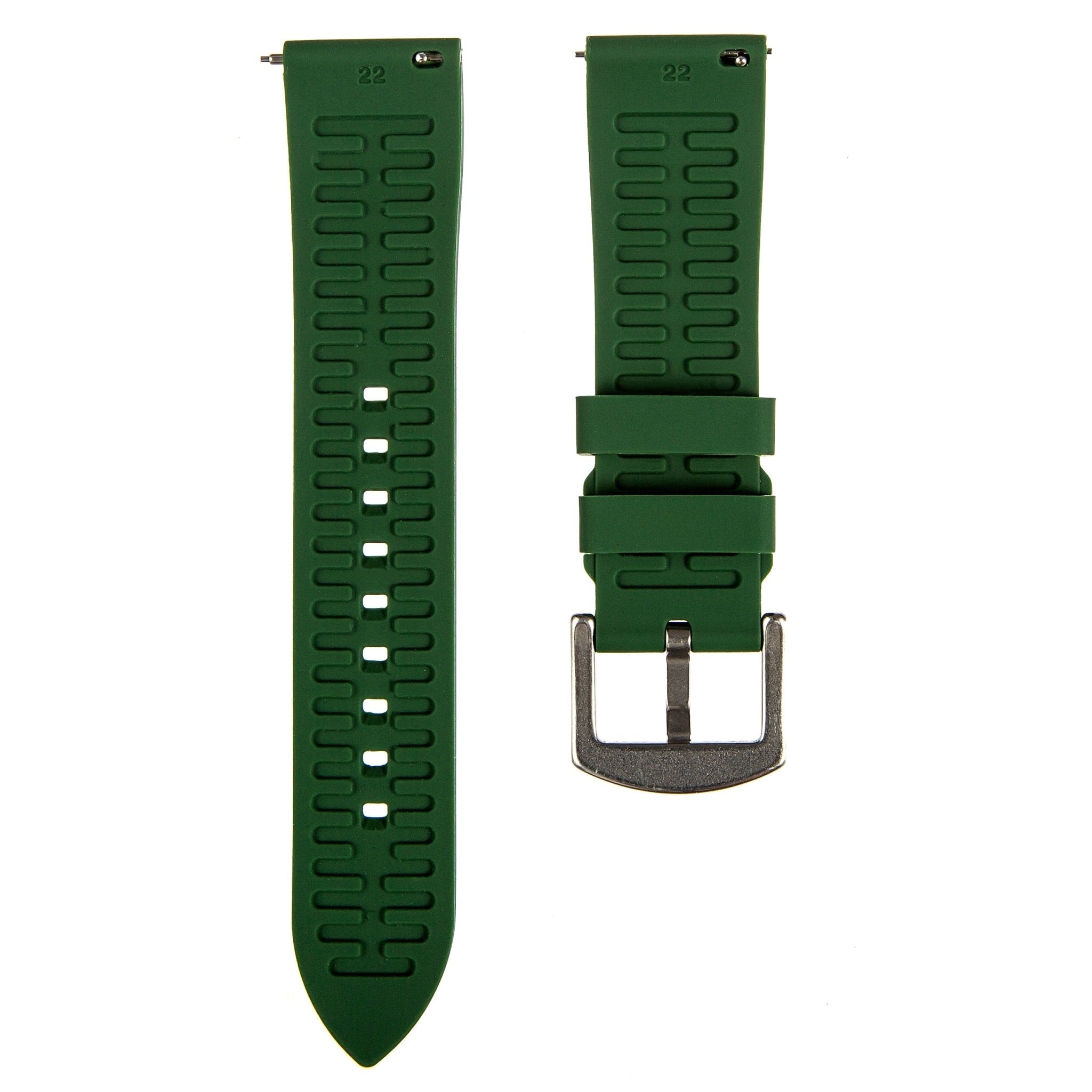 Fort Soft Silicone Rubber Strap - Quick-Release - Green (2426 | HTS) -StrapSeeker