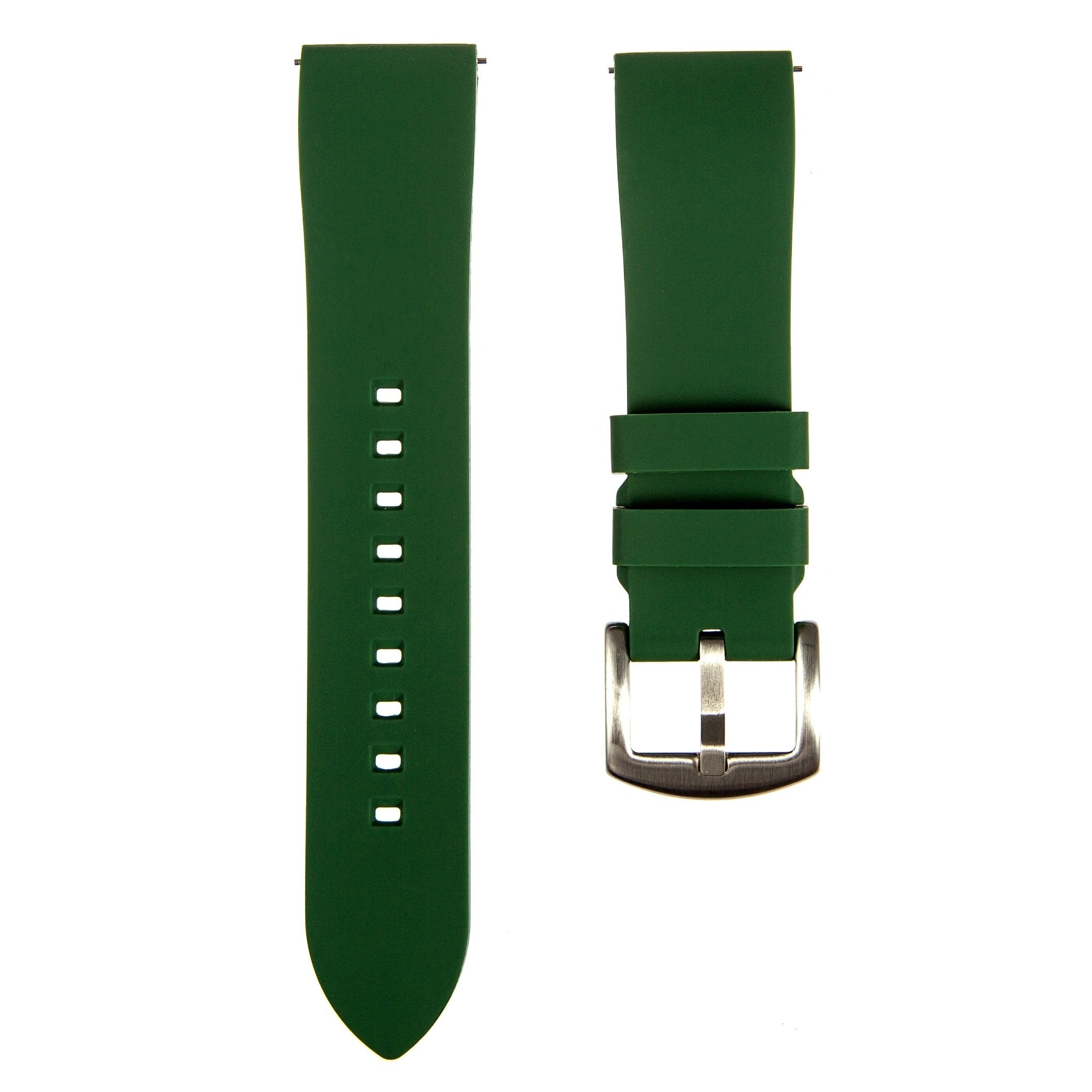 Fort Soft Silicone Rubber Strap - Quick-Release - Green (2426 | HTS) -StrapSeeker