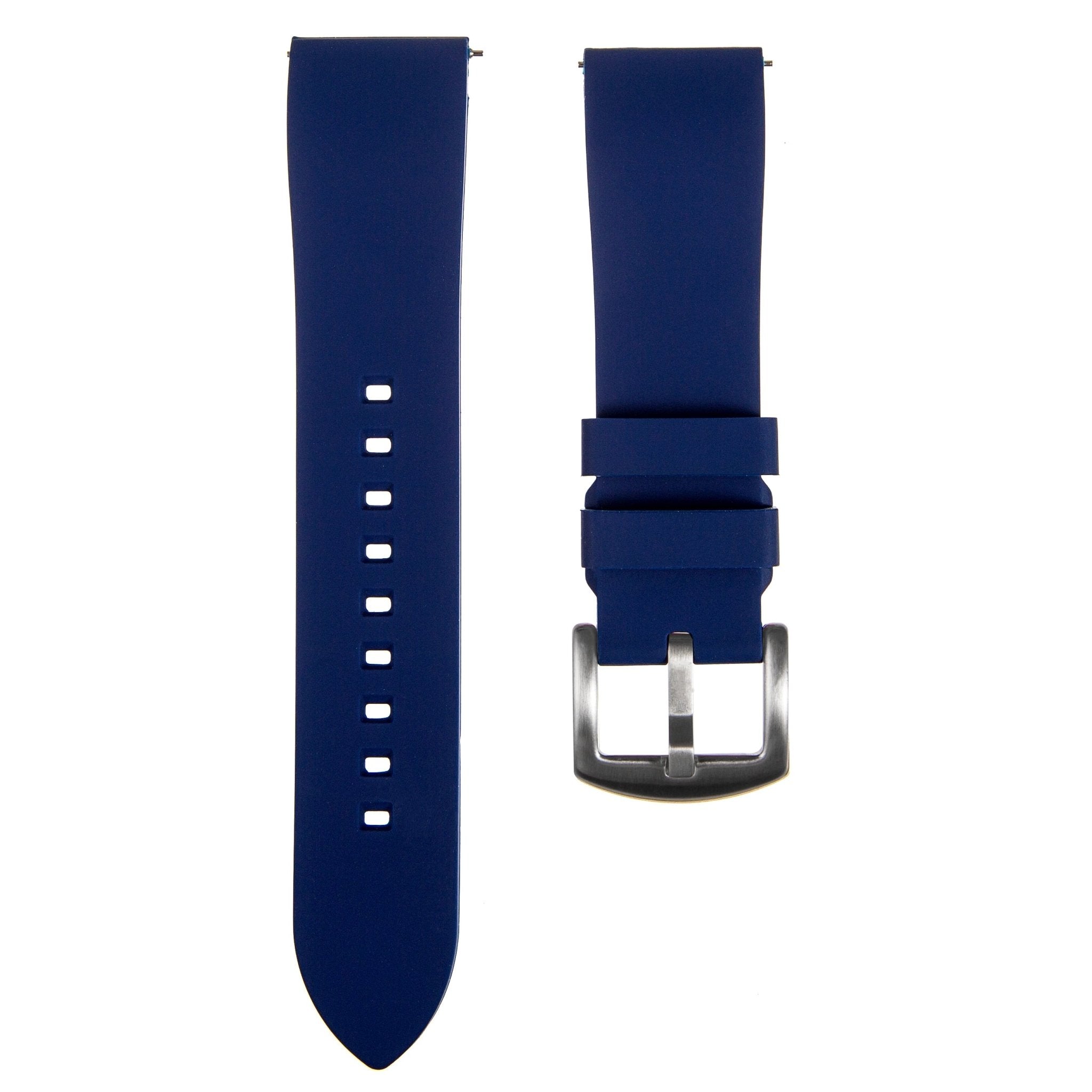 Fort Soft Silicone Rubber Strap - Quick-Release - Navy (2426 | HTS) -StrapSeeker