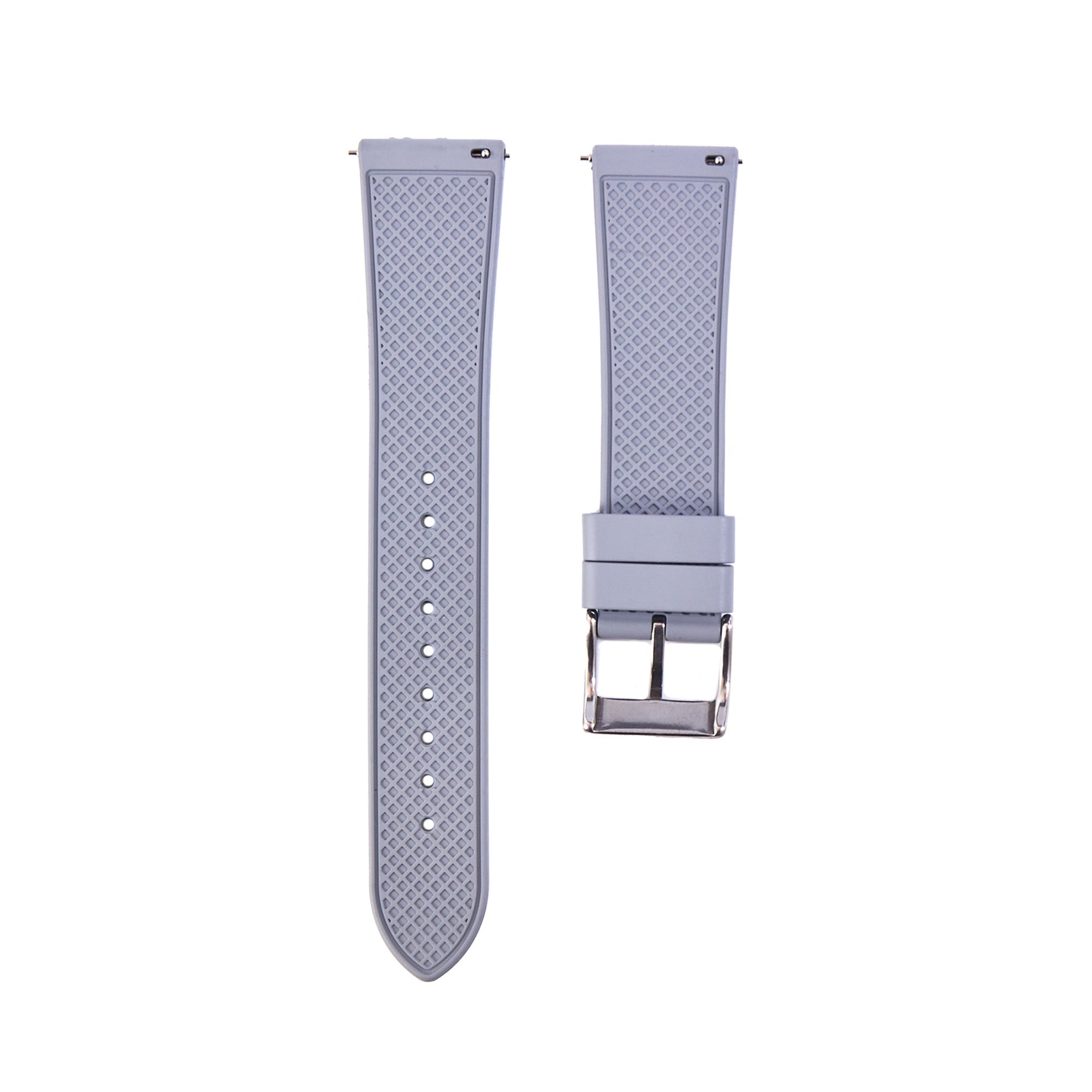 Grid FKM Rubber Strap - Quick-Release – Compatible with Blancpain x Swatch - Grey (2412) -StrapSeeker