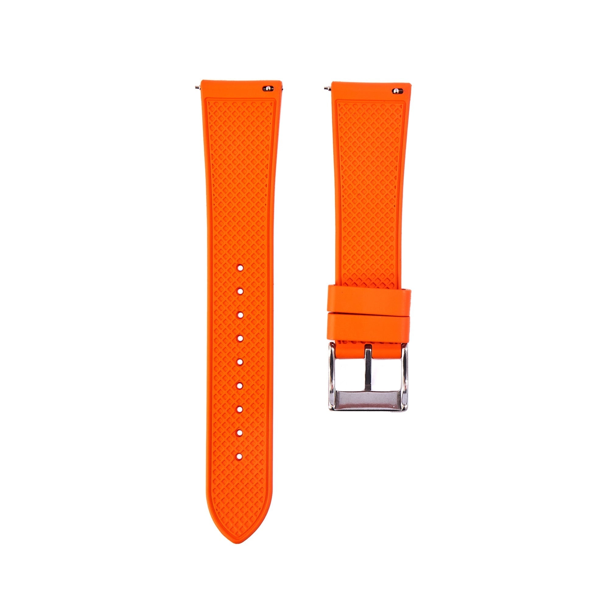 Grid FKM Rubber Strap - Quick-Release – Compatible with Blancpain x Swatch - Orange (2412) -StrapSeeker