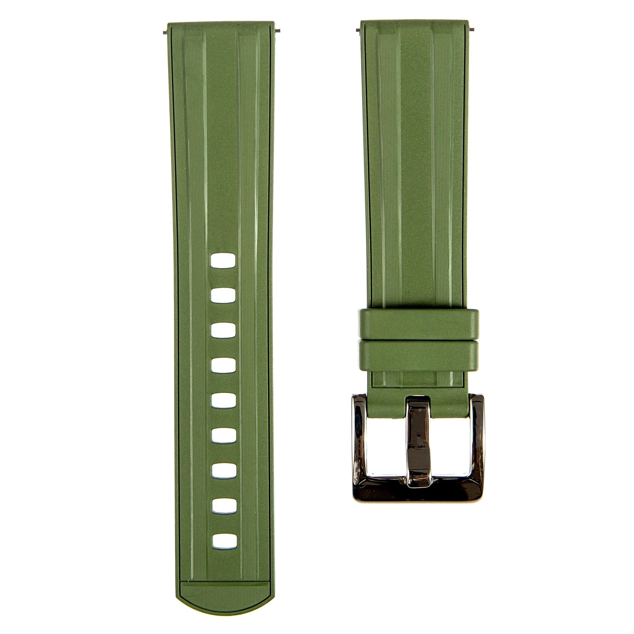 Mariner FKM Rubber Strap - Quick-Release - Army Green (2410) -StrapSeeker