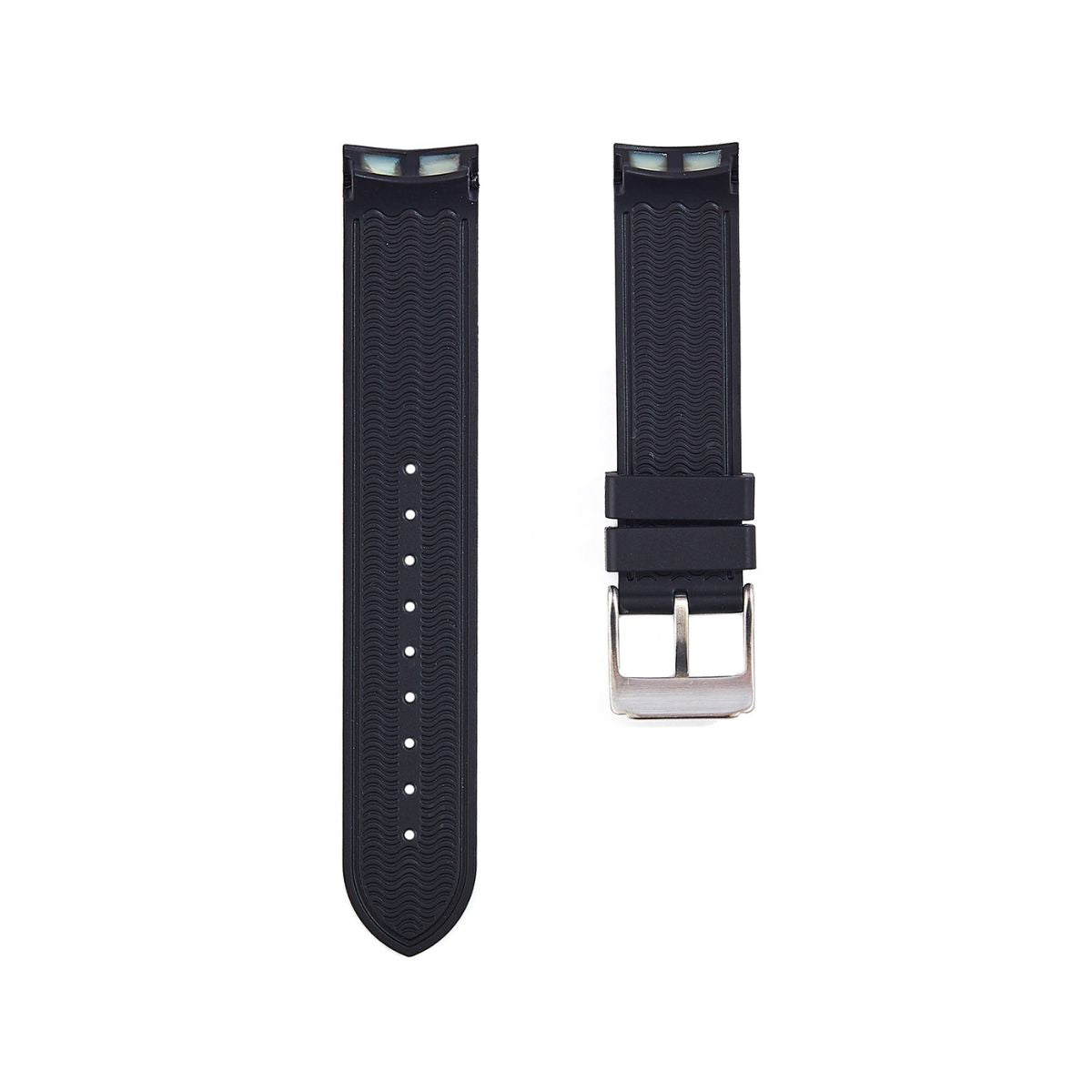 Paramount Curved End Premium Silicone Strap - Compatible with Omega Moonwatch - Black -StrapSeeker