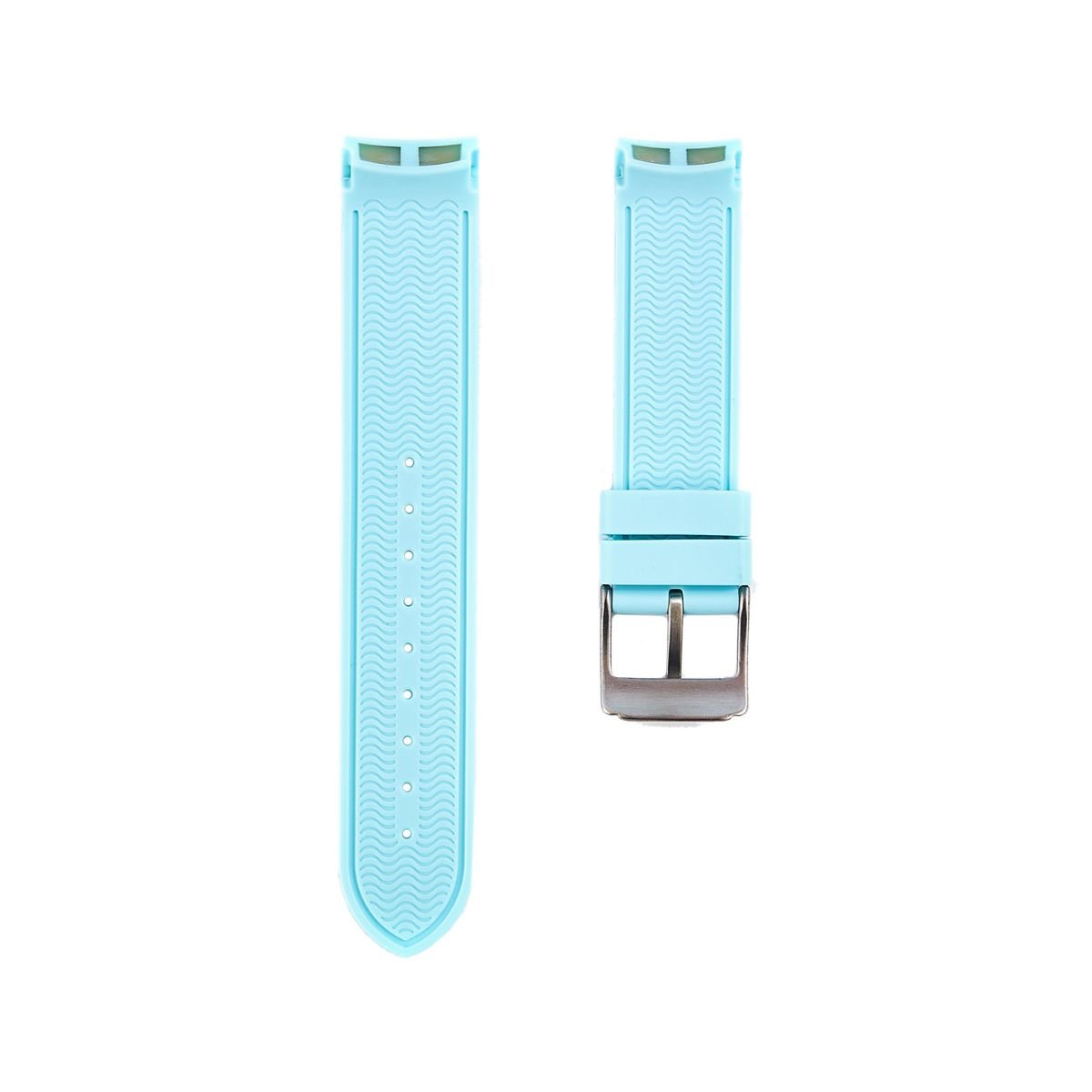 Paramount Curved End Premium Silicone Strap - Compatible with Omega Moonwatch - Light Blue -StrapSeeker