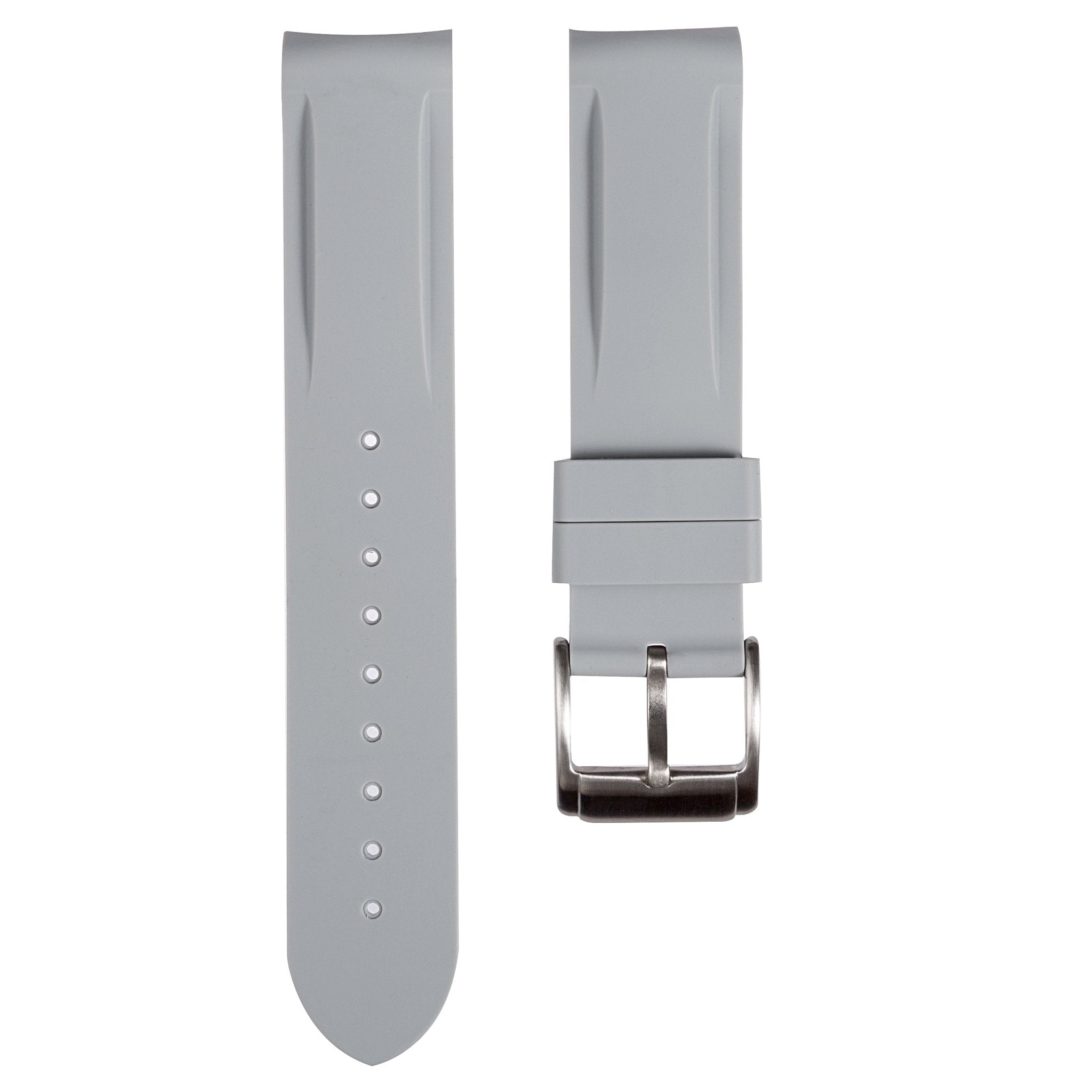 Paramount Curved End Premium Silicone Strap - Compatible with Omega Moonwatch - Light Grey (2404) -StrapSeeker