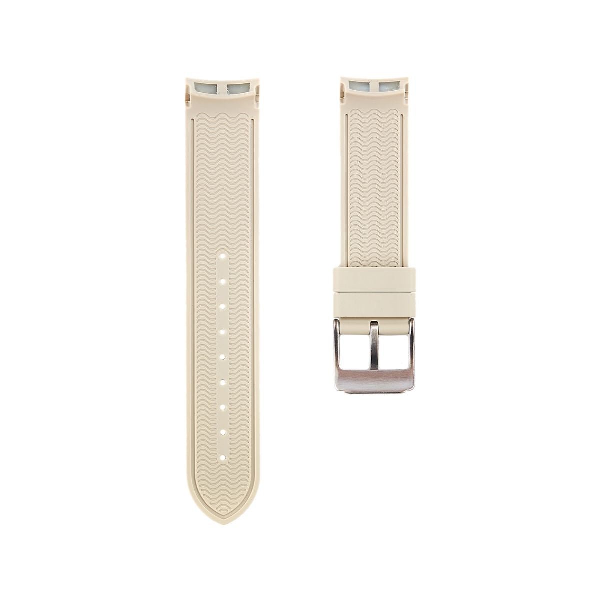 Paramount Curved End Premium Silicone Strap - Compatible with Omega Moonwatch - Nude -StrapSeeker