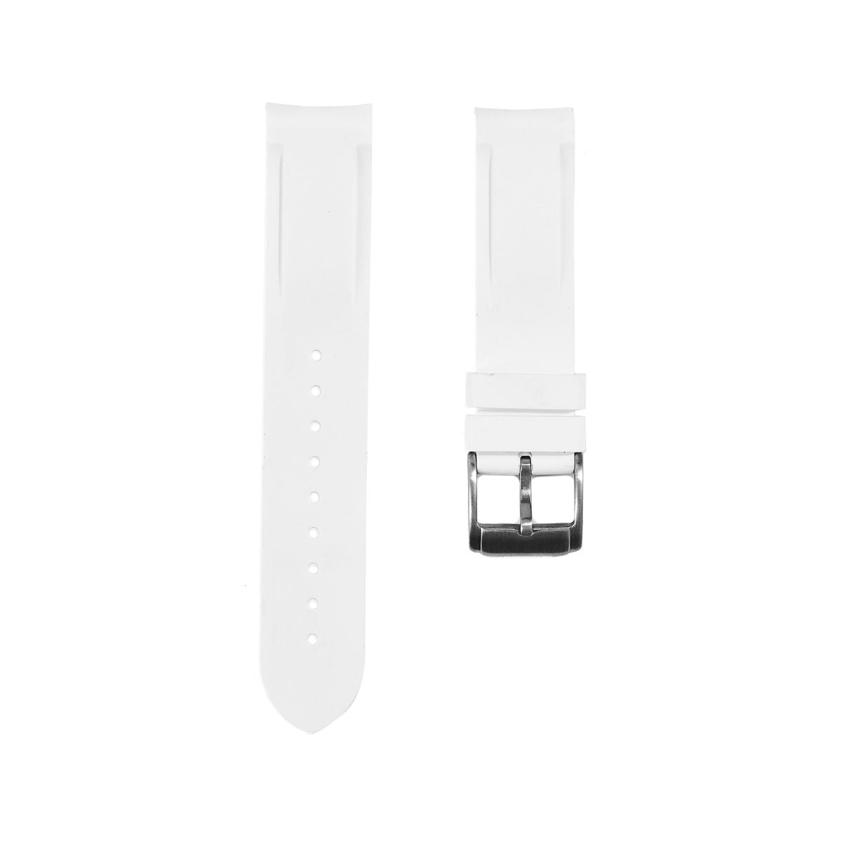 Paramount Curved End Premium Silicone Strap - Compatible with Omega Moonwatch – White (2404) -StrapSeeker