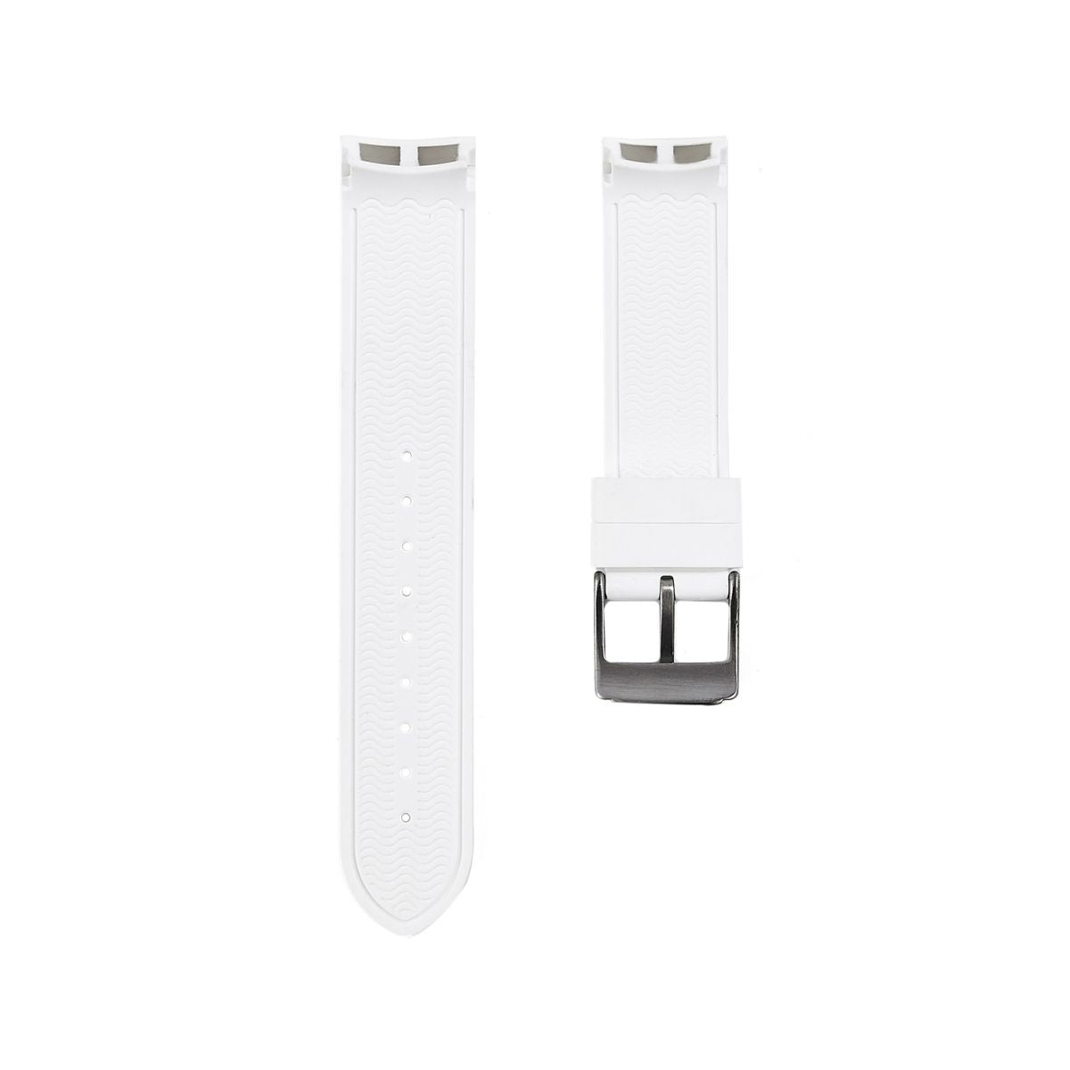 Paramount Curved End Premium Silicone Strap - Compatible with Omega Moonwatch - White -StrapSeeker