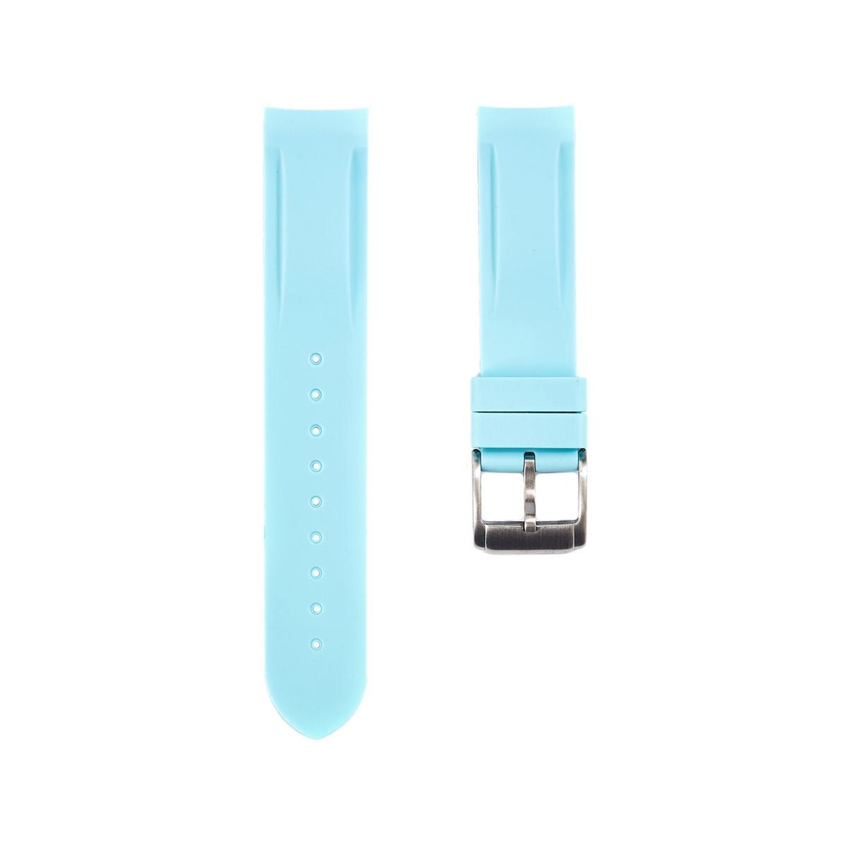 Paramount Curved End Premium Silicone Strap - Compatible with Omega x Swatch - Light Blue (2404) -StrapSeeker