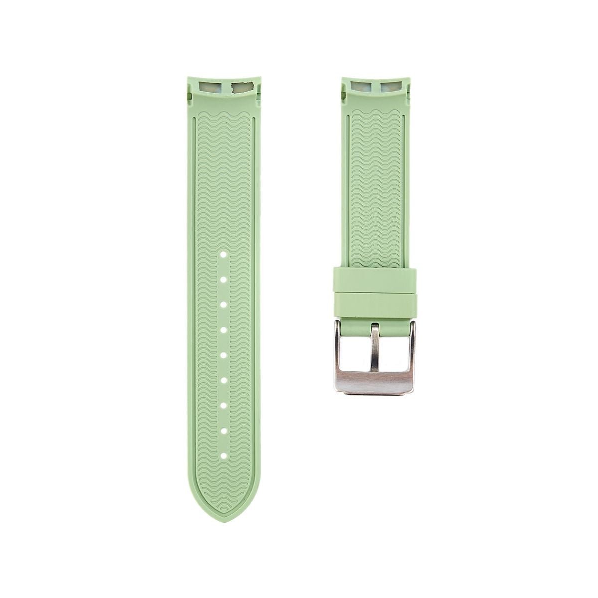 Paramount Curved End Premium Silicone Strap - Compatible with Omega x Swatch - Light Green (2404) -StrapSeeker