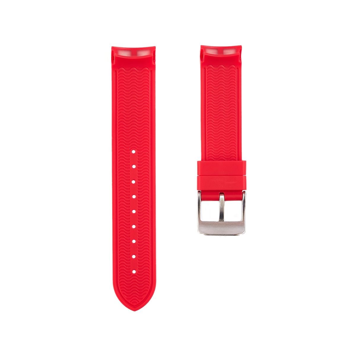 Paramount Curved End Premium Silicone Strap - Compatible with Omega x Swatch– Red (2404) -StrapSeeker