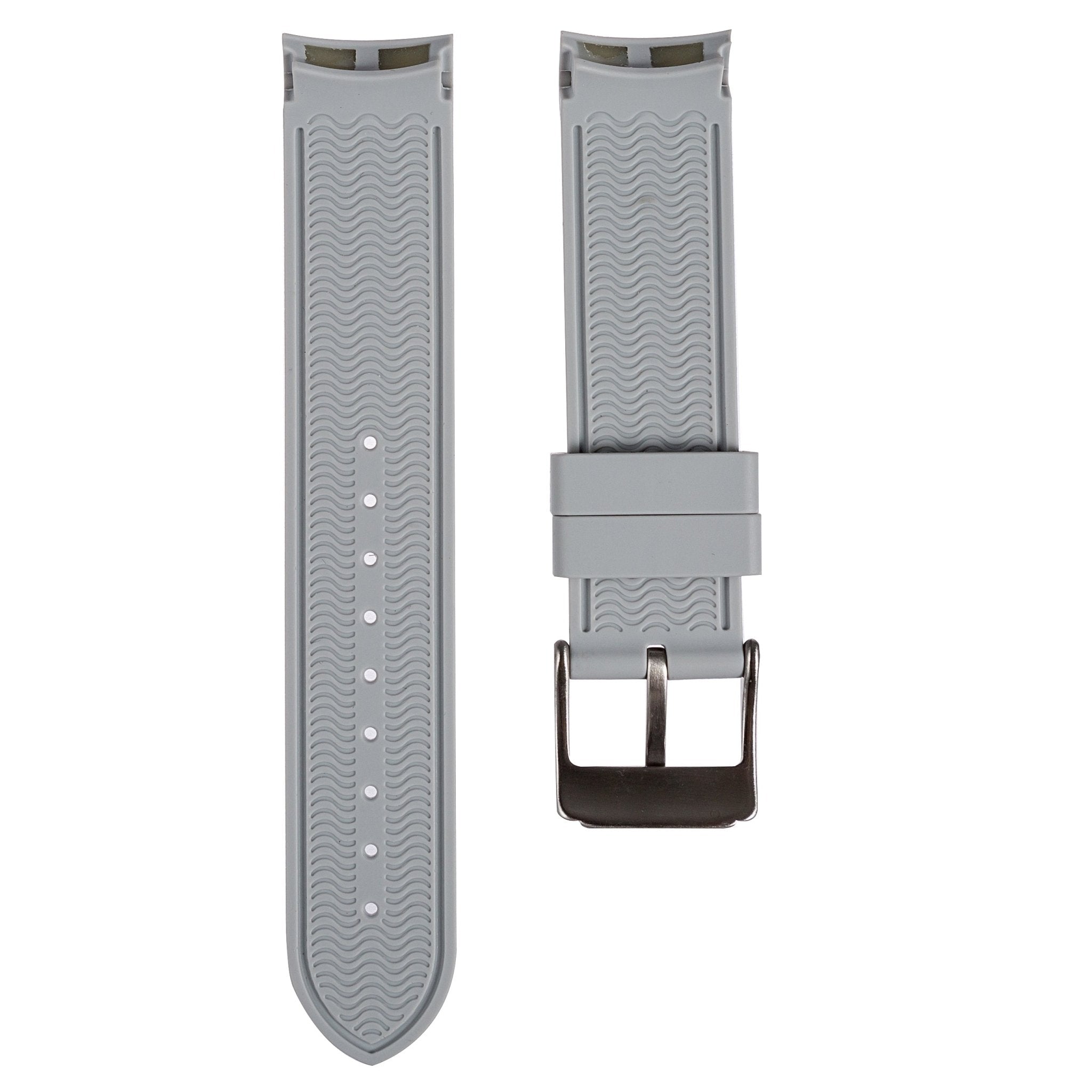 Paramount Curved End Premium Silicone Strap - Light Grey (2404) -StrapSeeker