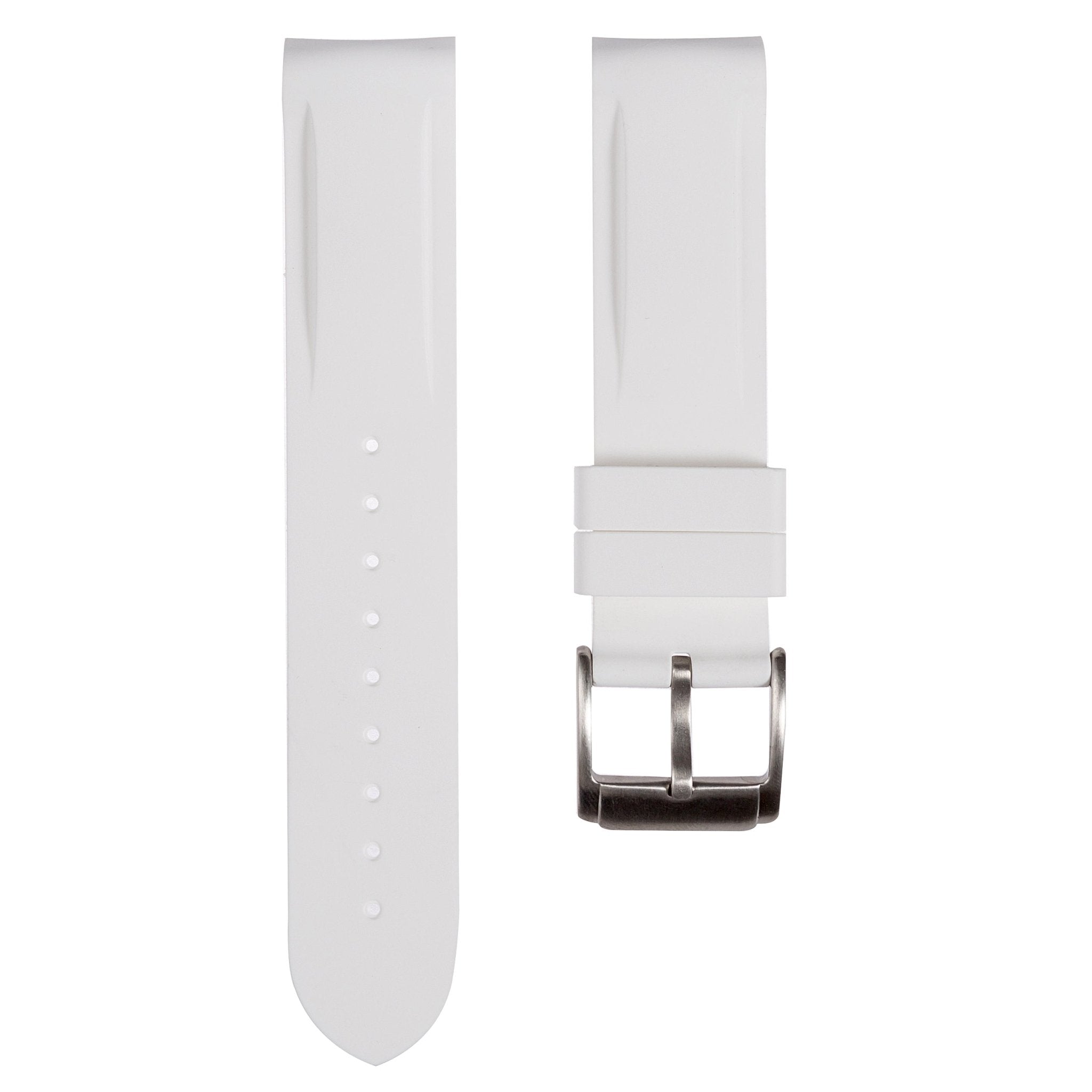 Paramount Curved End Premium Silicone Strap – White (2404) -StrapSeeker