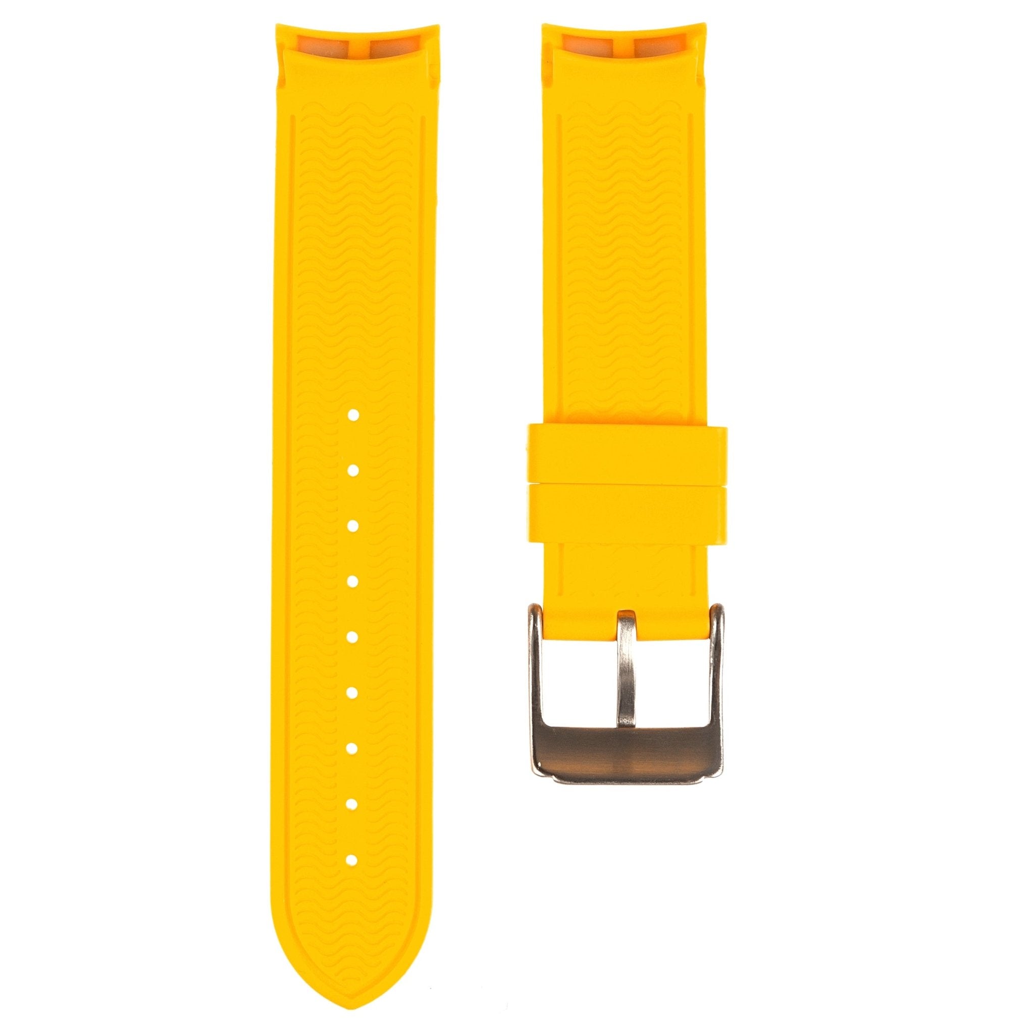 Paramount Curved End Premium Silicone Strap – Yellow (2404) -StrapSeeker