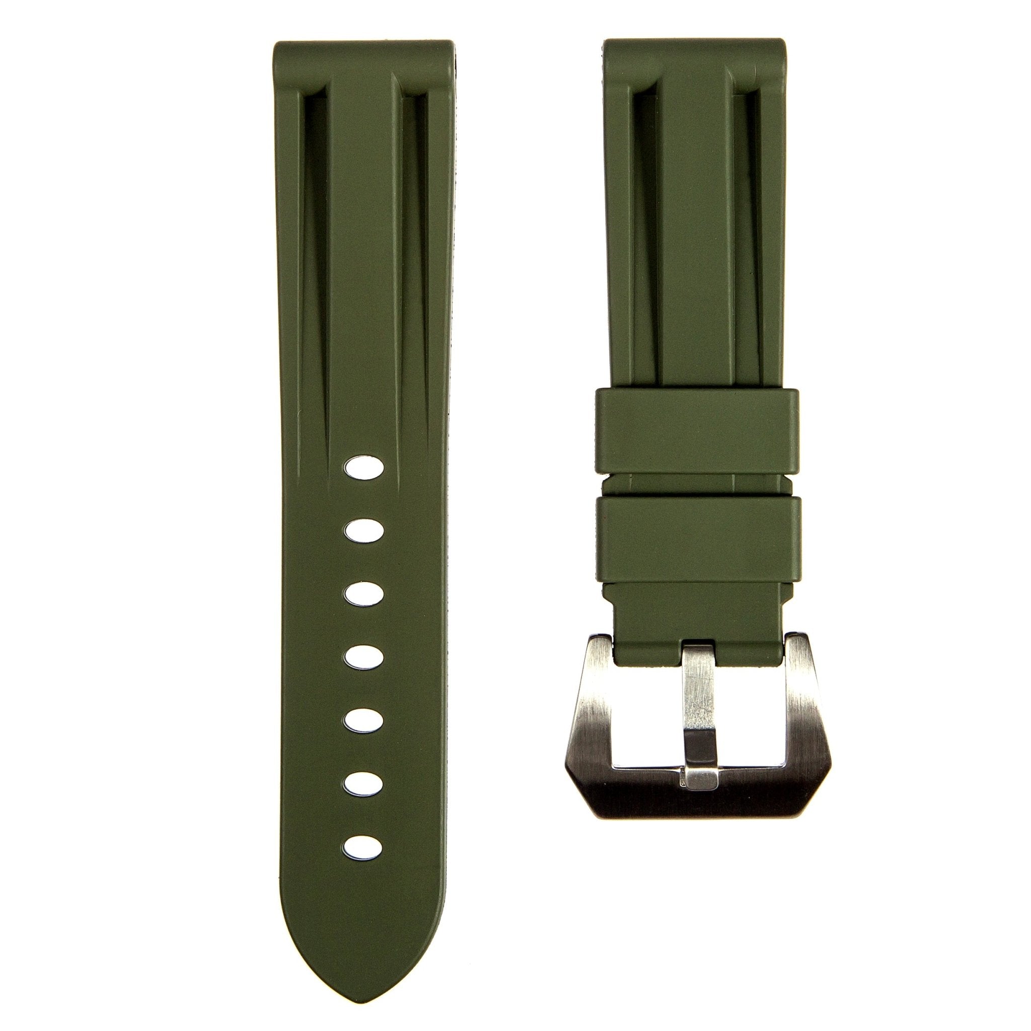 Pinnacle FKM Rubber Strap – Compatible with Panerai – Army Green (2420 | FKM) -Strapseeker