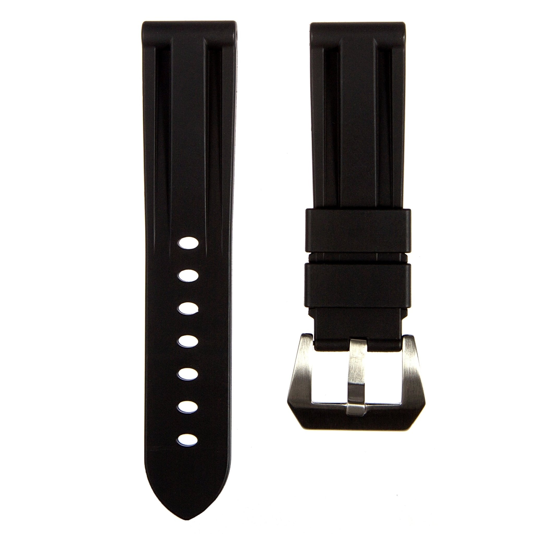 Pinnacle FKM Rubber Strap – Compatible with Panerai – Black (2420 | FKM) -Strapseeker