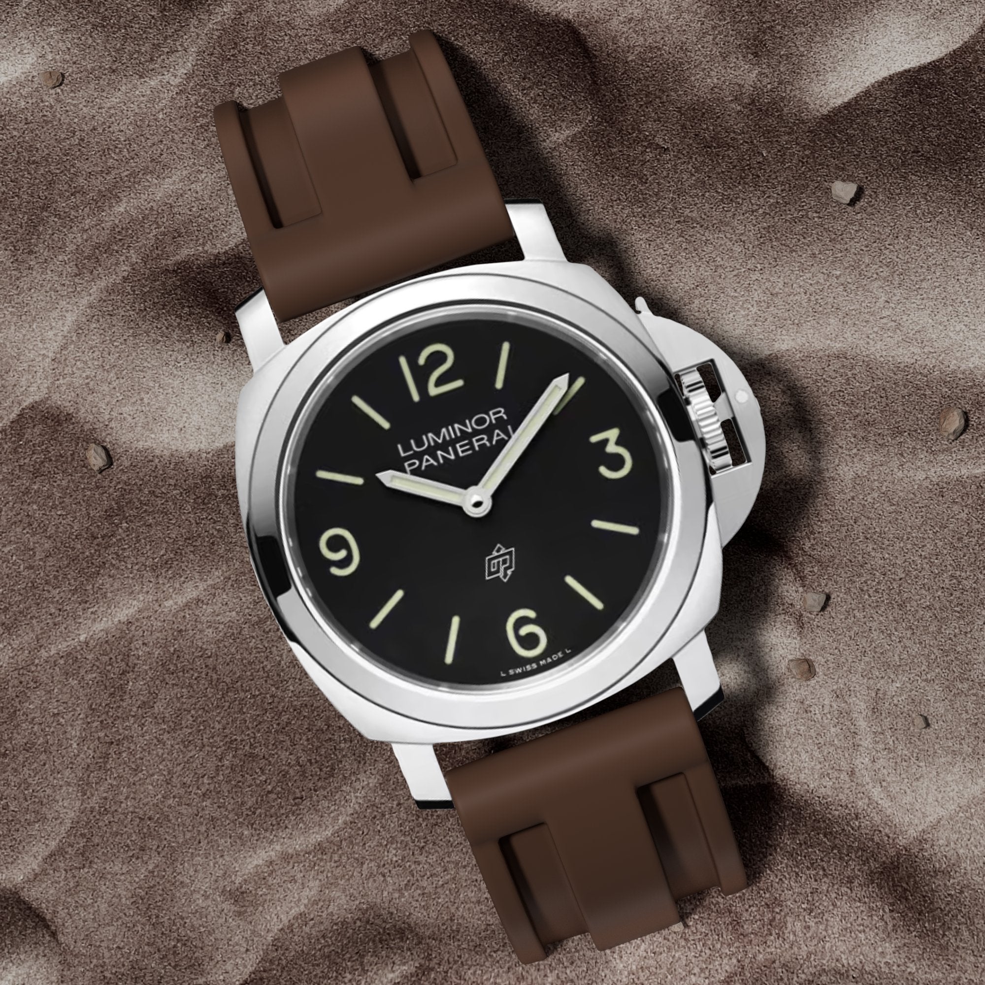 Pinnacle Premium Silicone Strap - Compatible with Panerai - Brown (2420 | LSR) -Strapseeker