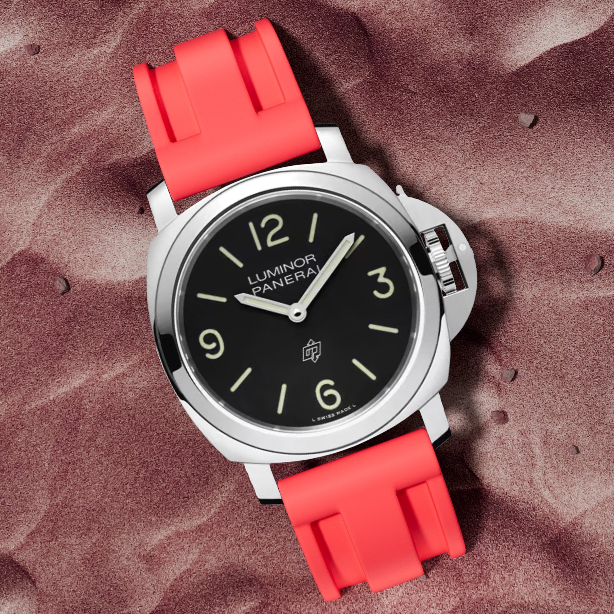 Pinnacle Premium Silicone Strap - Compatible with Panerai - Coral Red (2420 | LSR) -Strapseeker