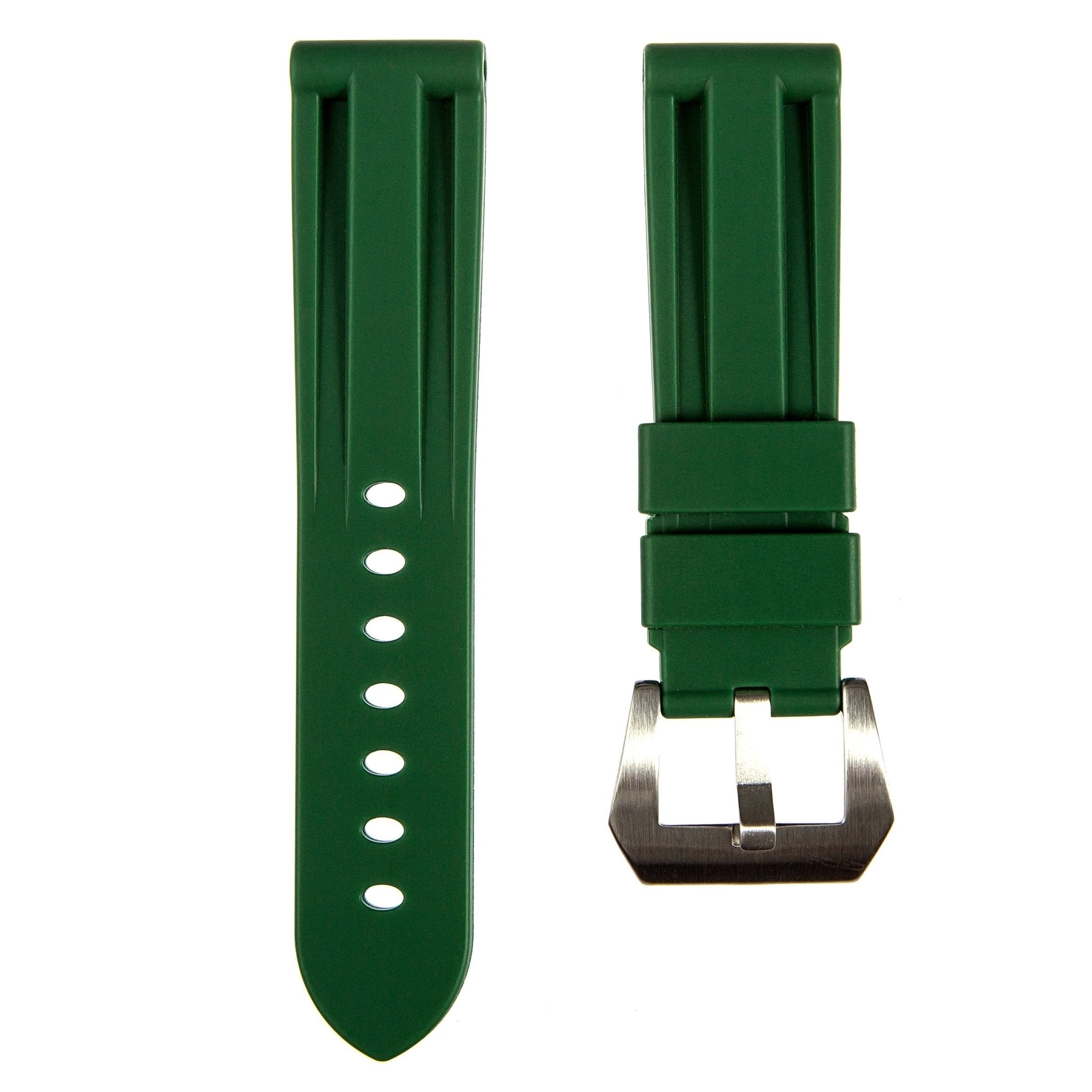 Pinnacle Premium Silicone Strap - Compatible with Panerai - Dark Green (2420 | LSR) -Strapseeker