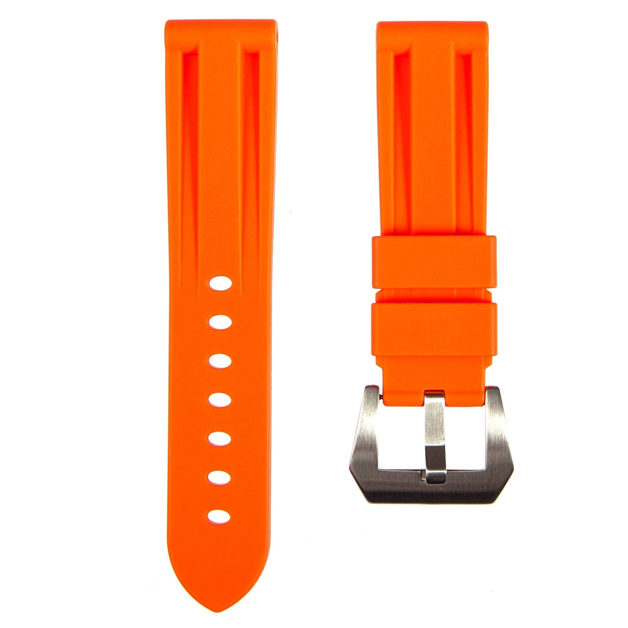 Pinnacle Premium Silicone Strap - Compatible with Panerai - Orange (2420 | LSR) -Strapseeker