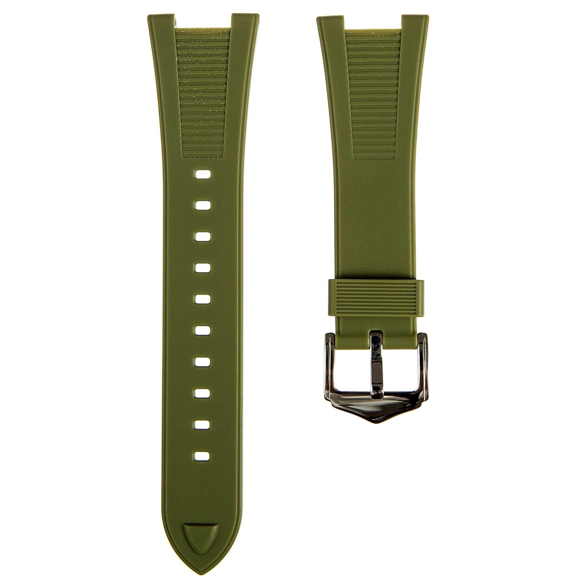 Premium Silicone Strap - Compatible with Patek Philippe Nautilus - Army Green (2425) -StrapSeeker