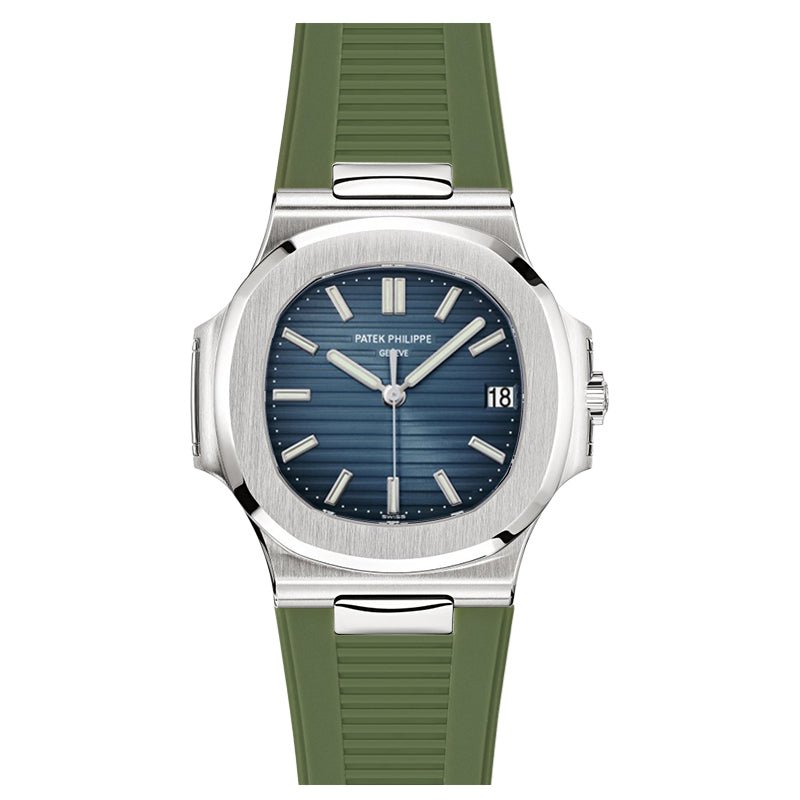 Premium Silicone Strap - Compatible with Patek Philippe Nautilus - Army Green (2425) -StrapSeeker