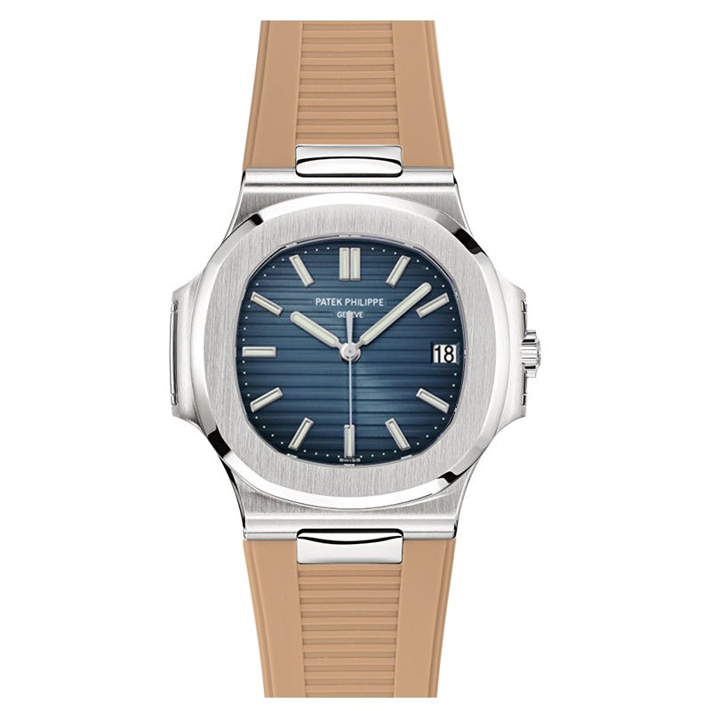 Premium Silicone Strap - Compatible with Patek Philippe Nautilus - Beige (2425) -StrapSeeker