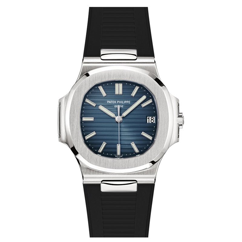 Premium Silicone Strap - Compatible with Patek Philippe Nautilus - Black (2425) -StrapSeeker