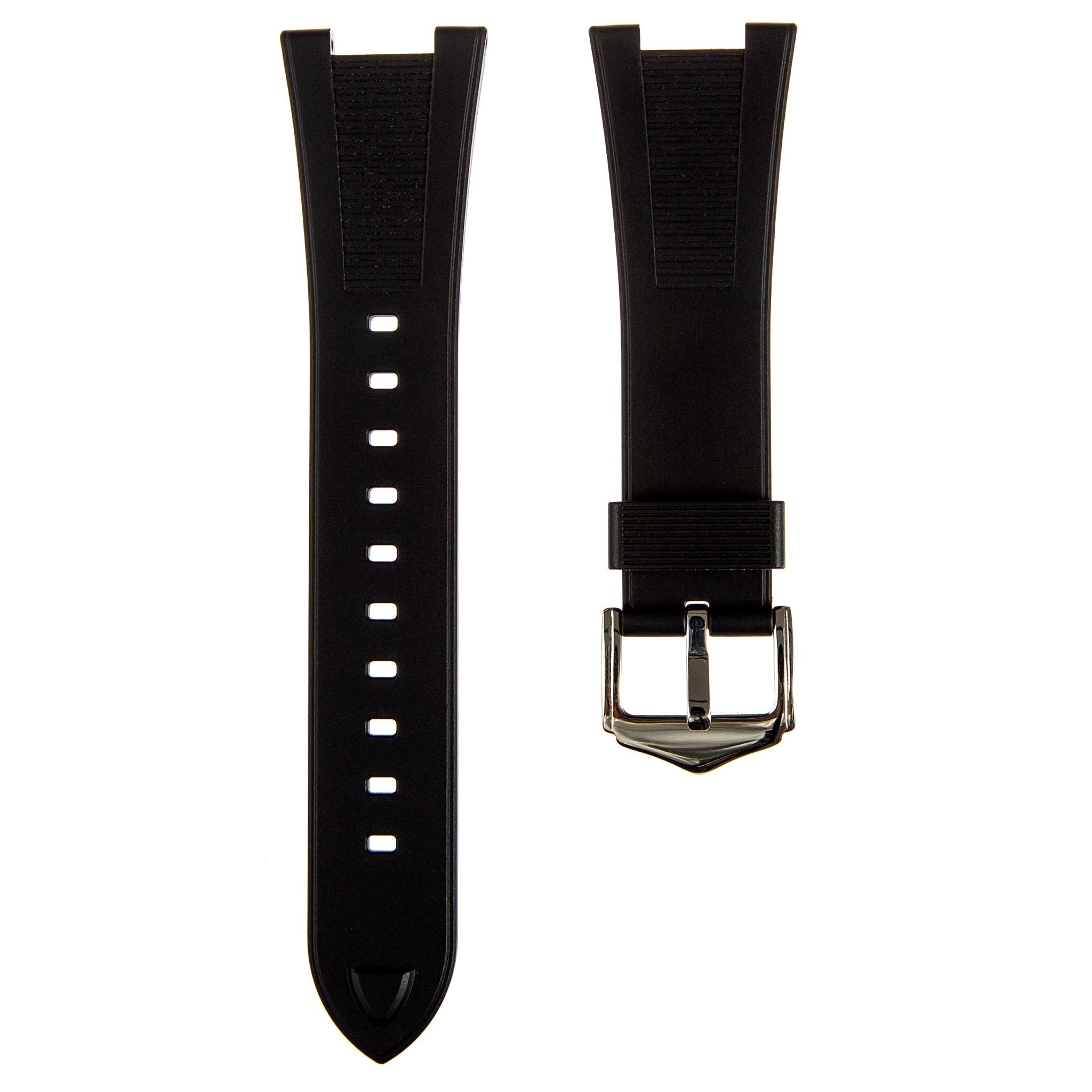 Premium Silicone Strap - Compatible with Patek Philippe Nautilus - Black (2425) -StrapSeeker