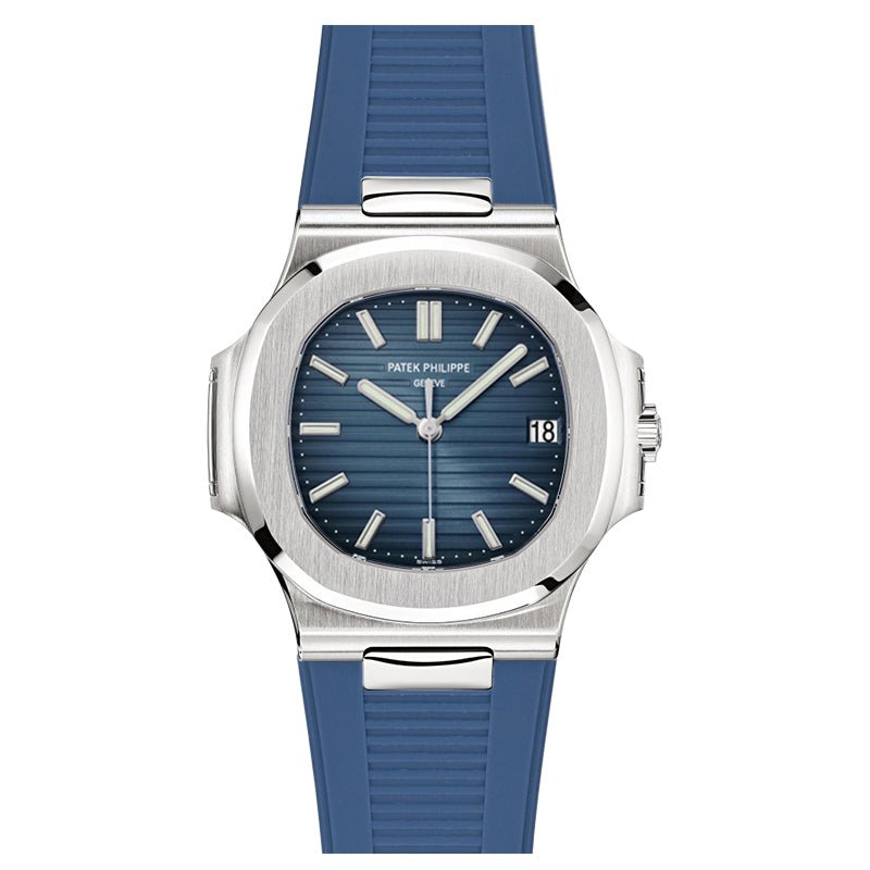 Premium Silicone Strap - Compatible with Patek Philippe Nautilus - Blue (2425) -StrapSeeker