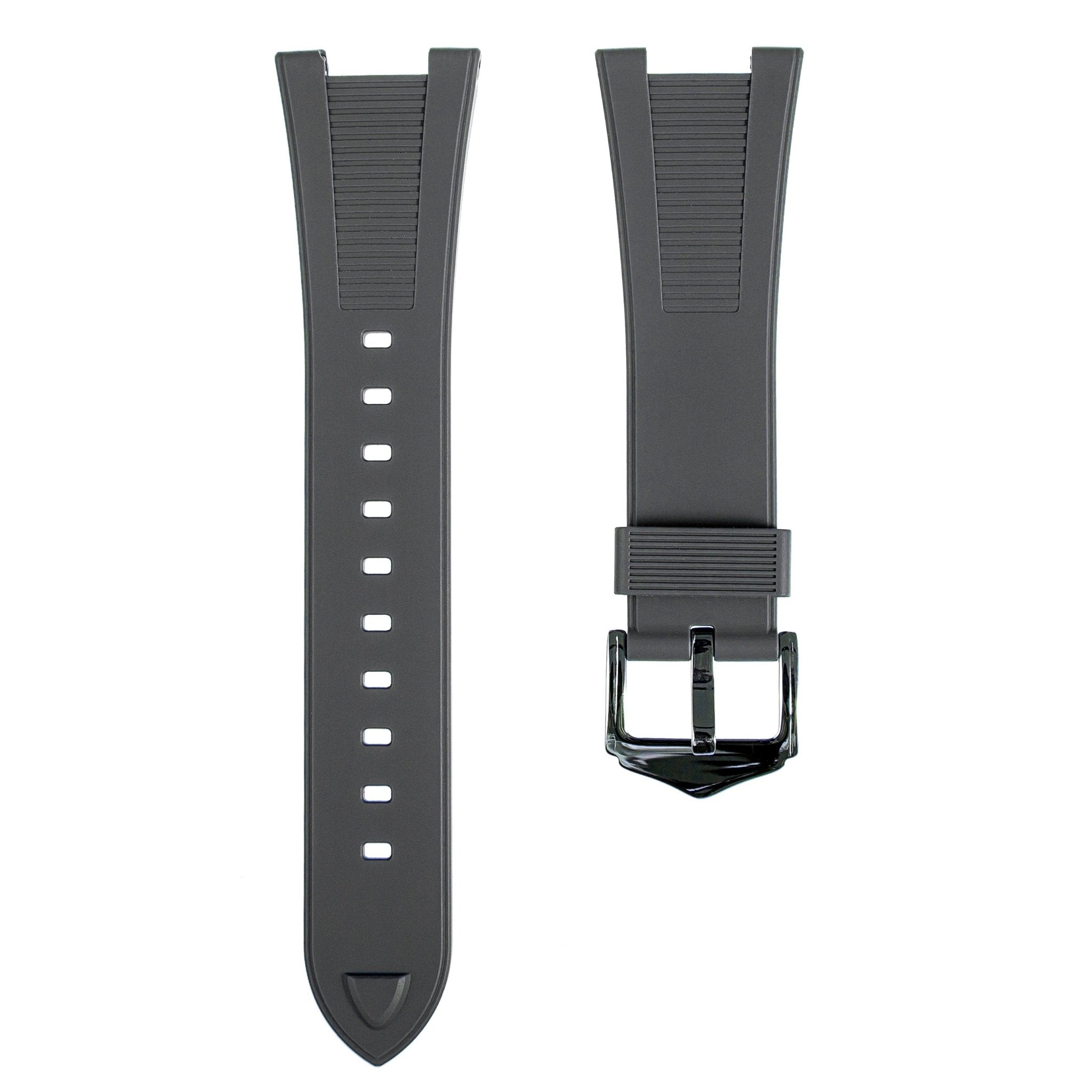 Premium Silicone Strap - Compatible with Patek Philippe Nautilus - Grey (2425) -StrapSeeker