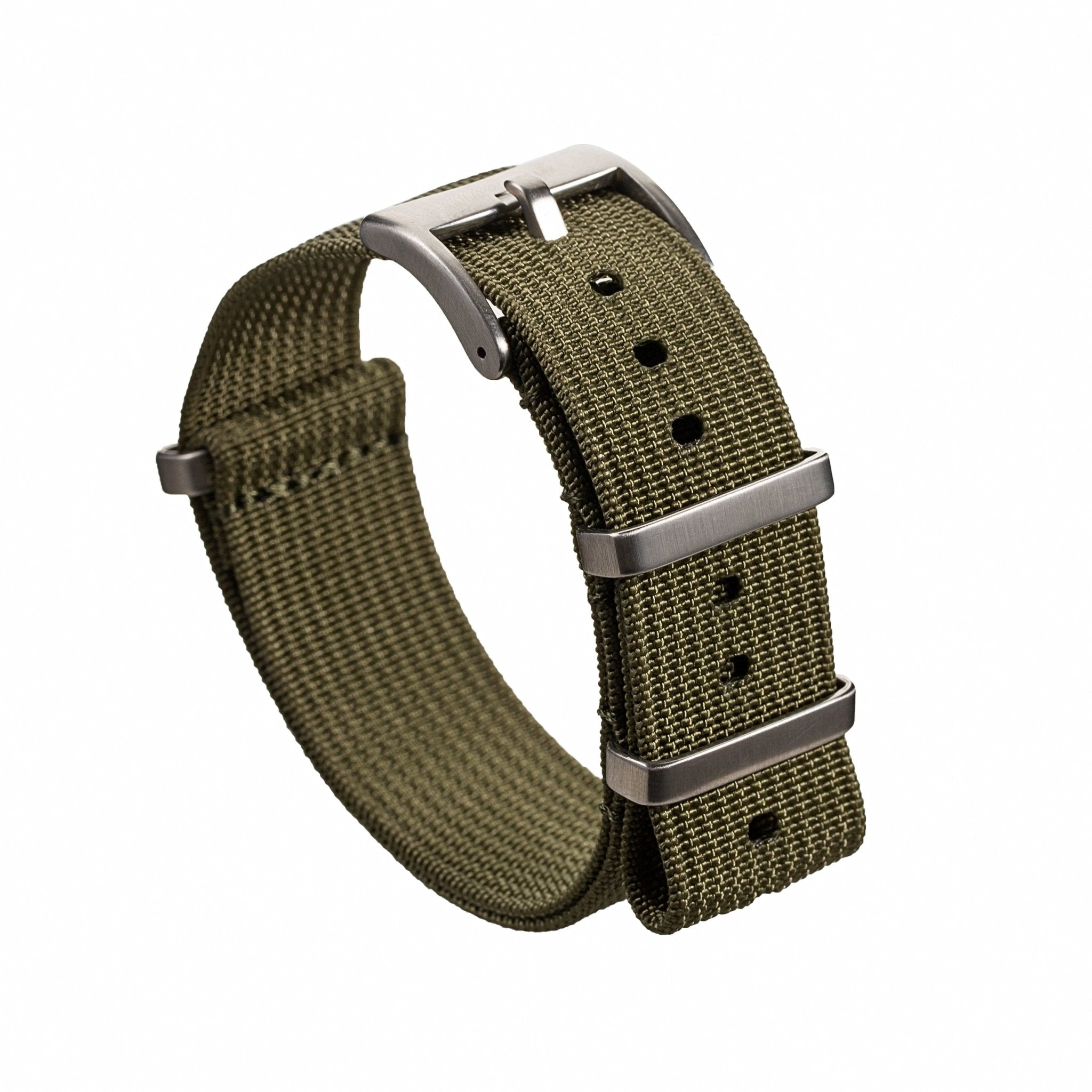 Ribbed Ballistic Nylon Strap - Army Green (2416) -StrapSeeker