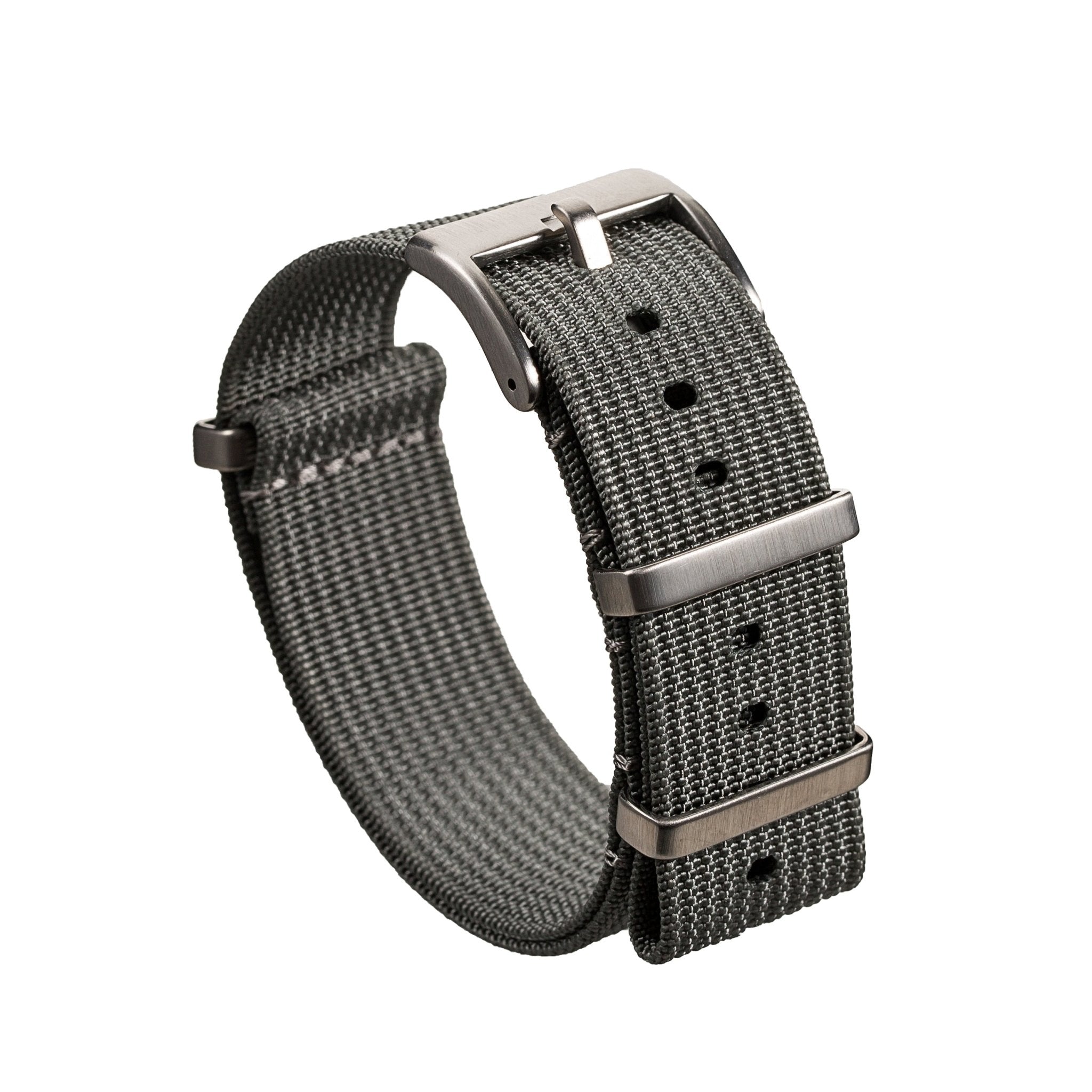 Ribbed Ballistic Nylon Strap – Grey (2416) -StrapSeeker