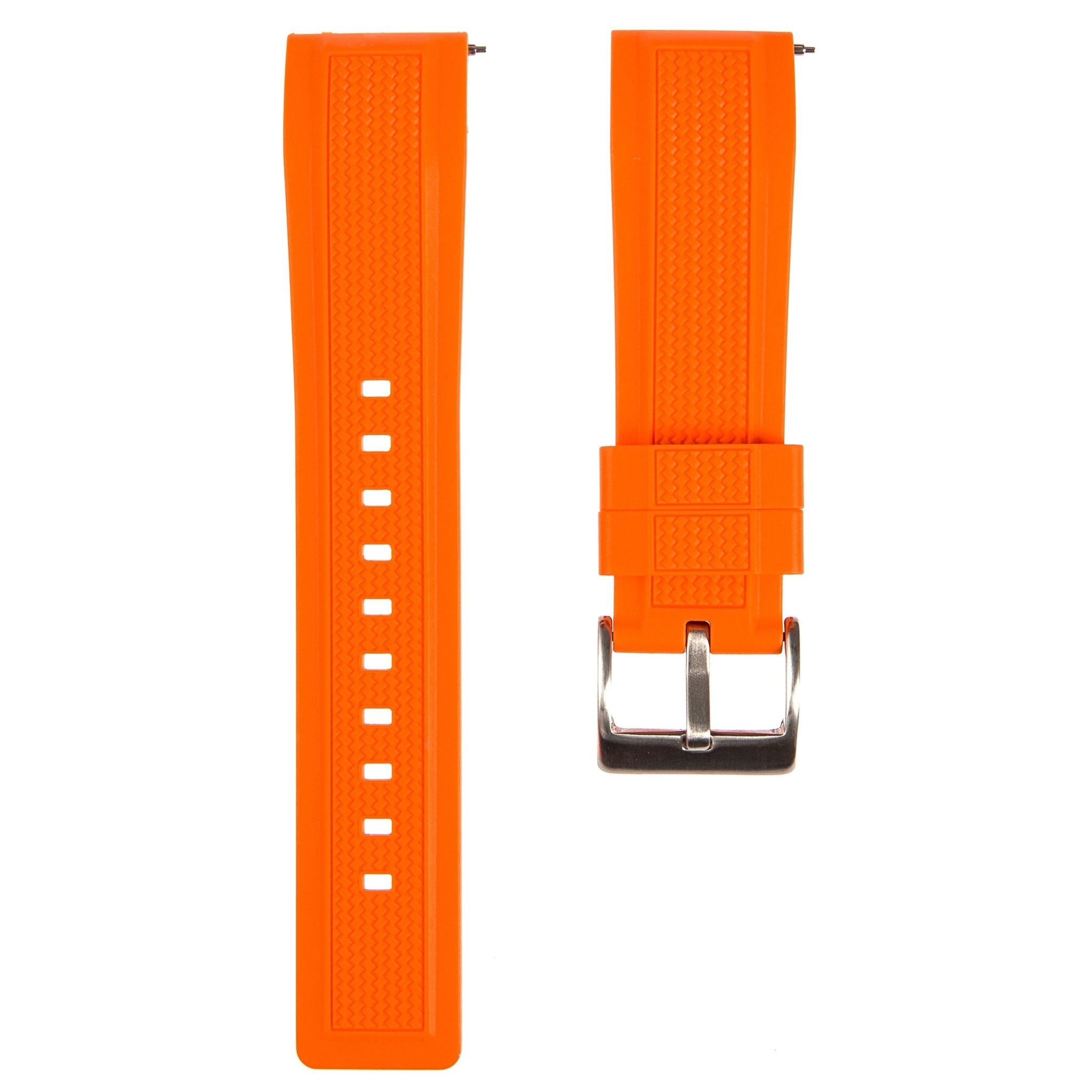 Stryke Premium SIlicone Rubber Strap - Quick-Release - Compatible with Blancpain x Swatch – Orange (2424) -StrapSeeker